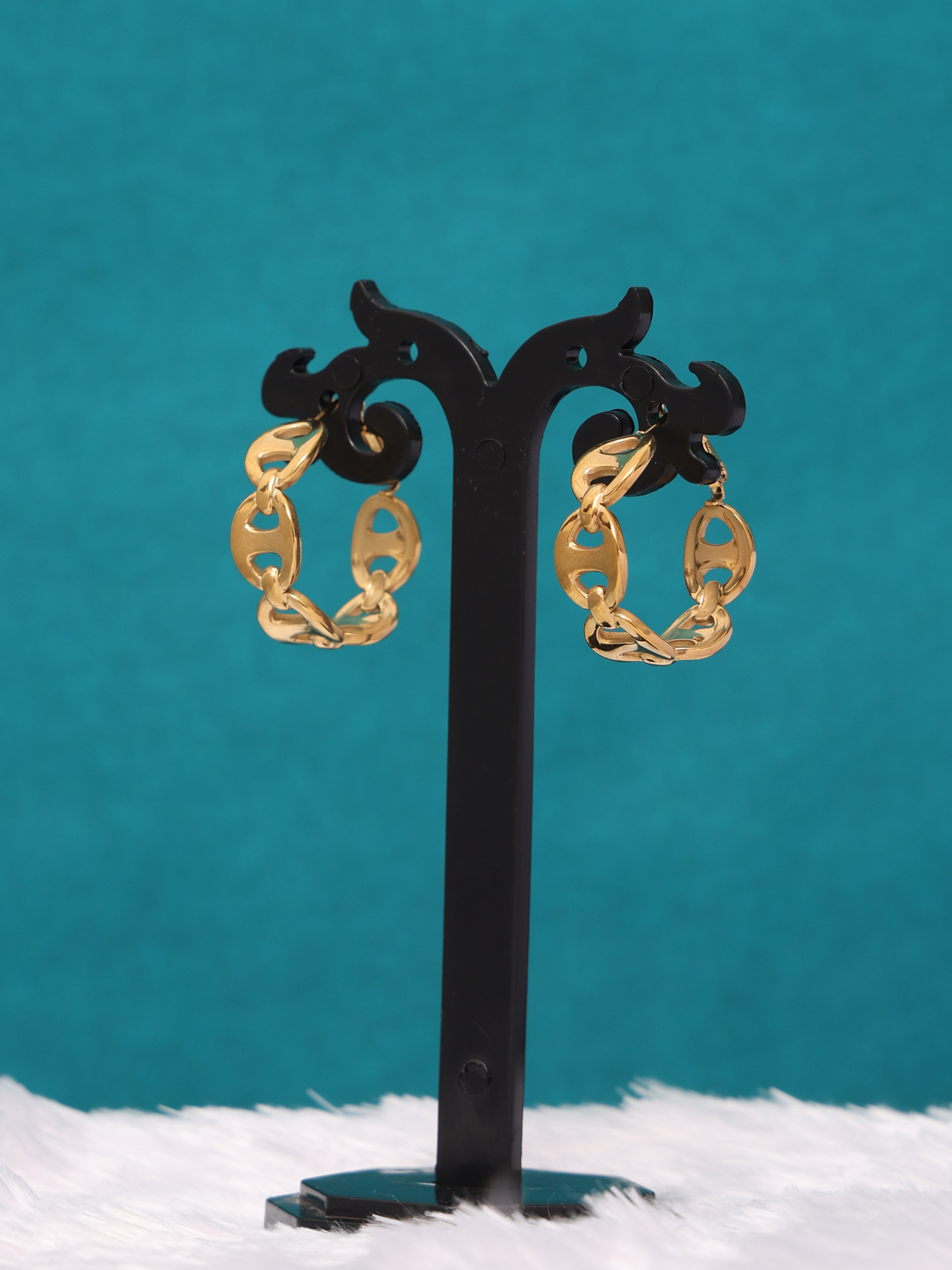 Luxe Chain Anti-Tarnish Hoop Earrings