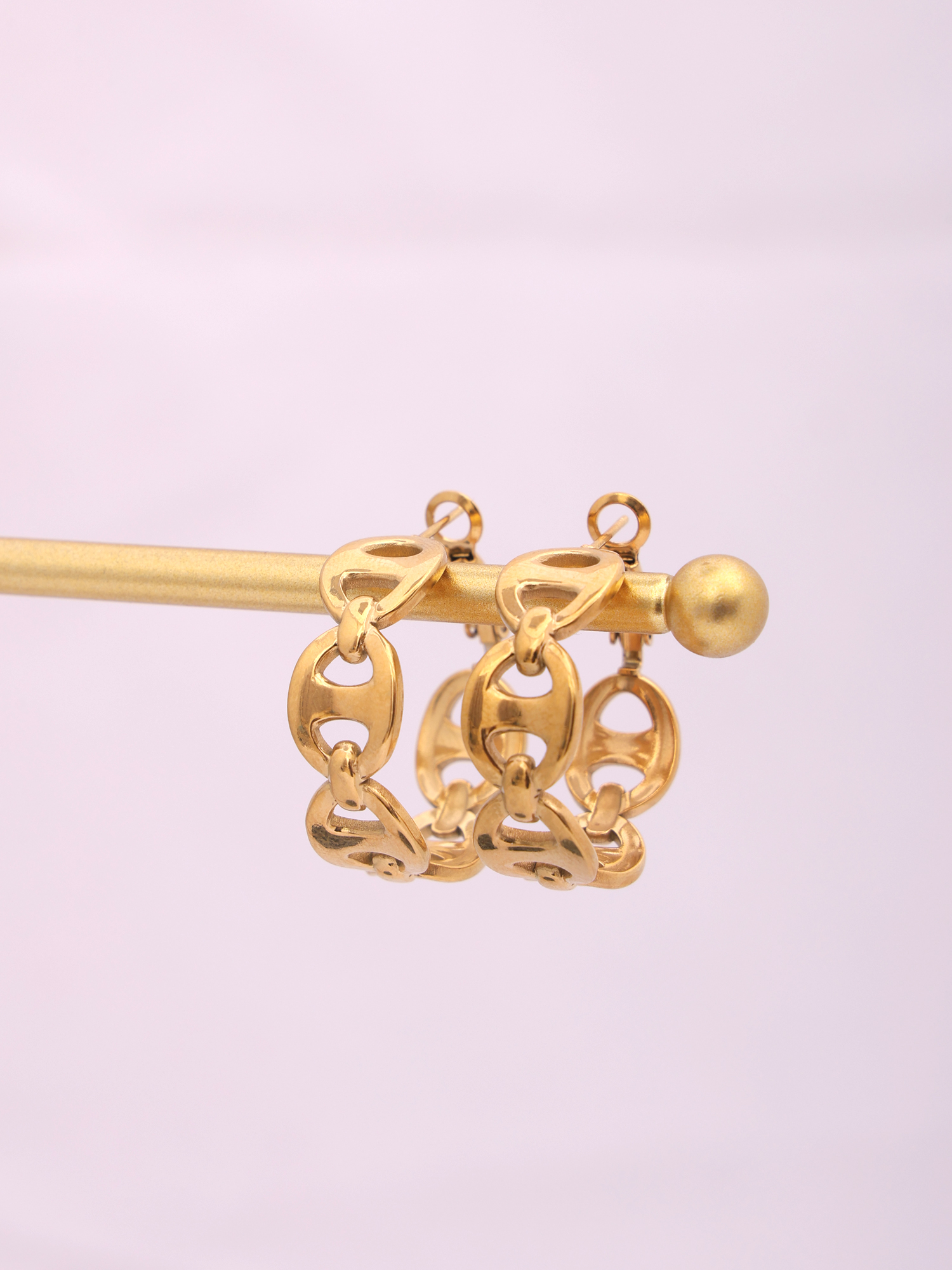 Luxe Chain Anti-Tarnish Hoop Earrings