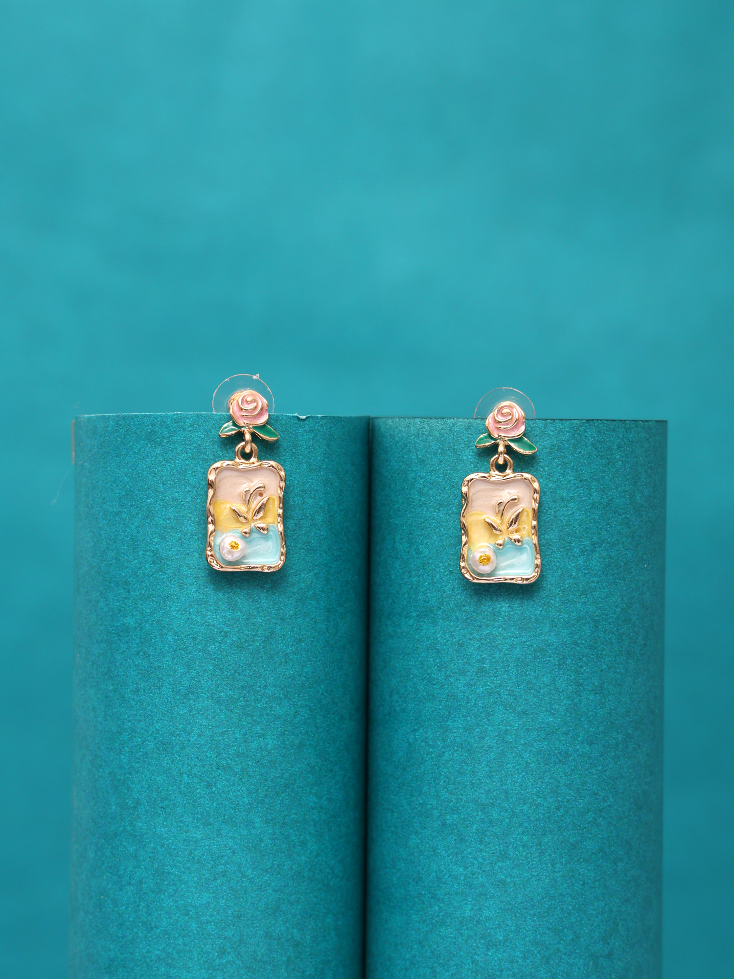 Rose Garden Butterfly Anti-Tarnish Earrings