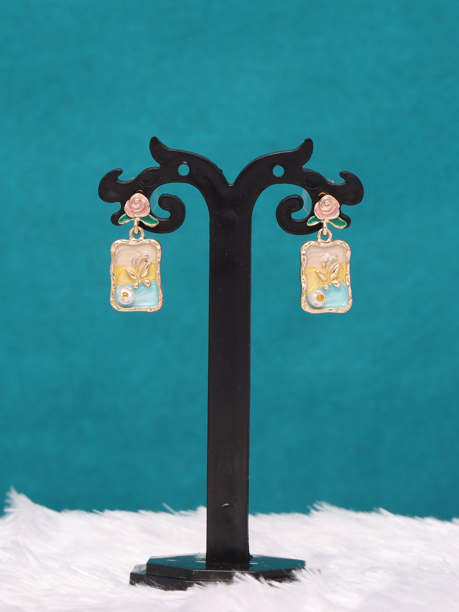Rose Garden Butterfly Anti-Tarnish Earrings