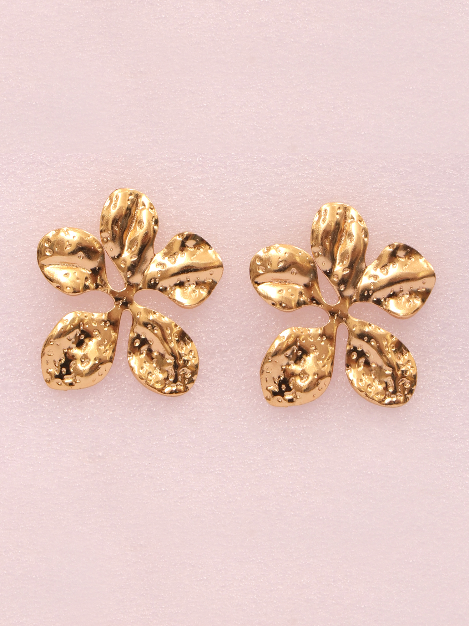 Golden Petal Bloom Anti-Tarnish Earrings