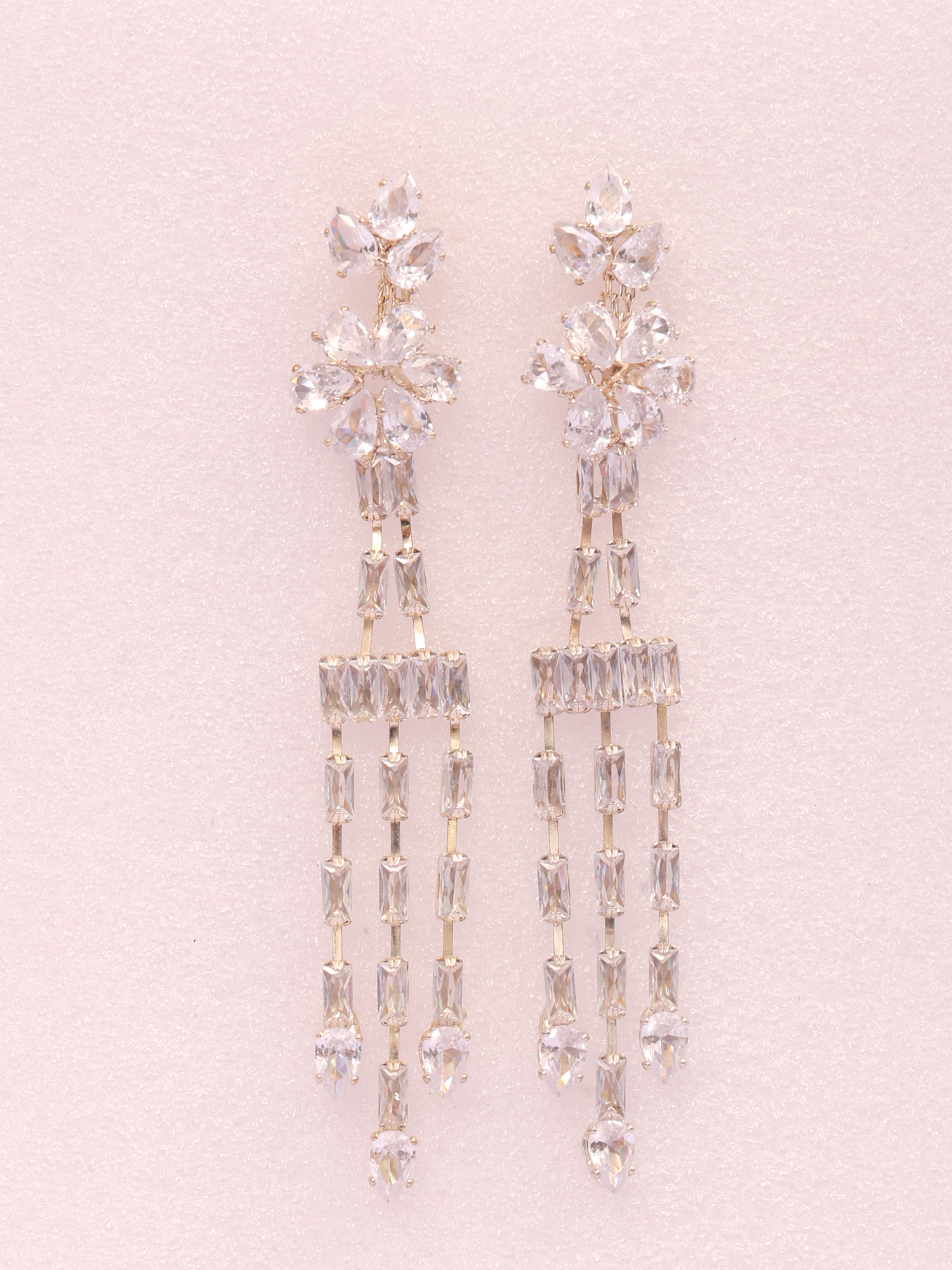 Crystal Bloom Cascade Dangler Earrings