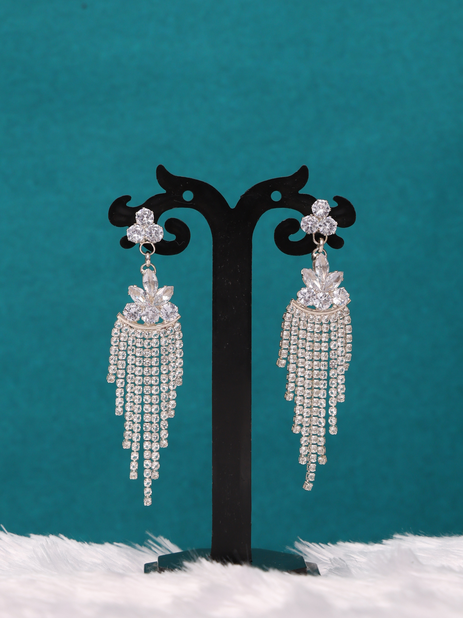 Celeste Crystal Tassel Dangler Earrings