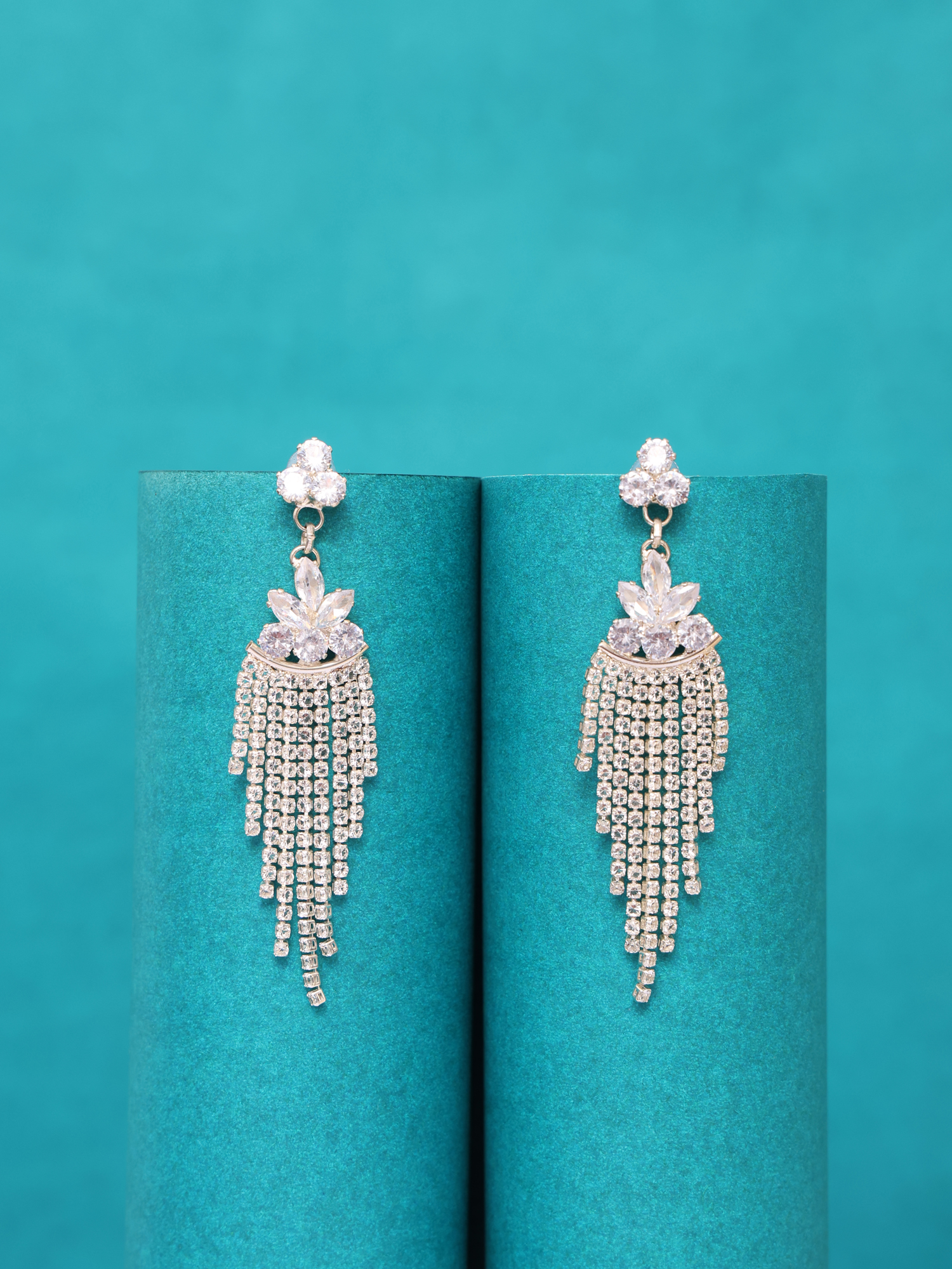 Celeste Crystal Tassel Dangler Earrings