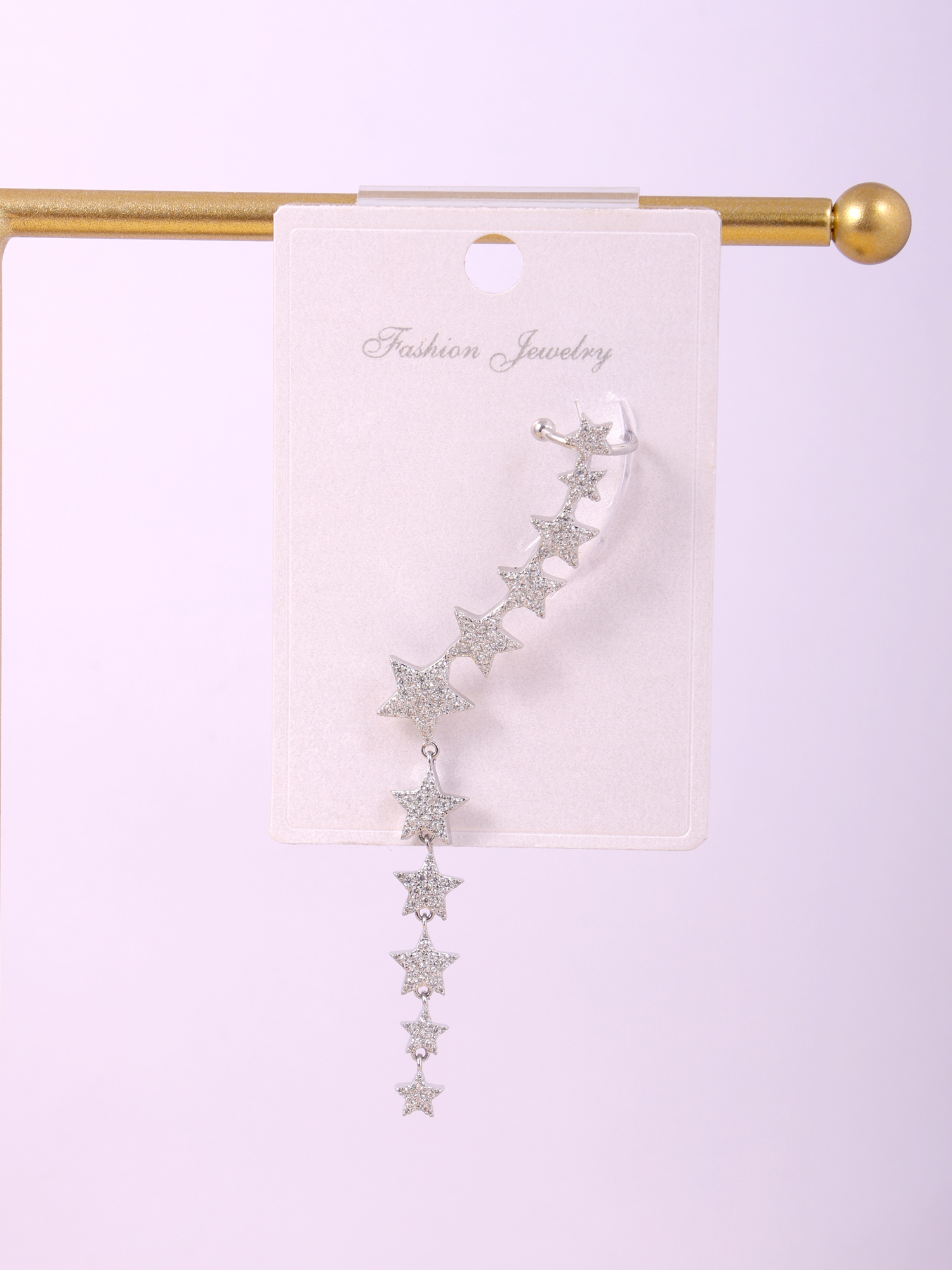 Silver Celestial Cascade Ear Cuff Earring