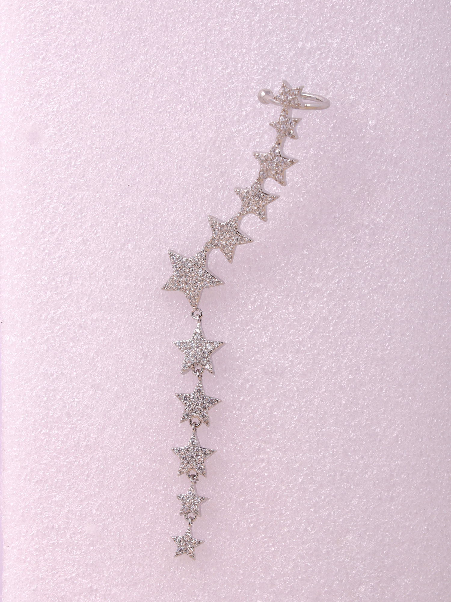 Silver Celestial Cascade Ear Cuff Earring