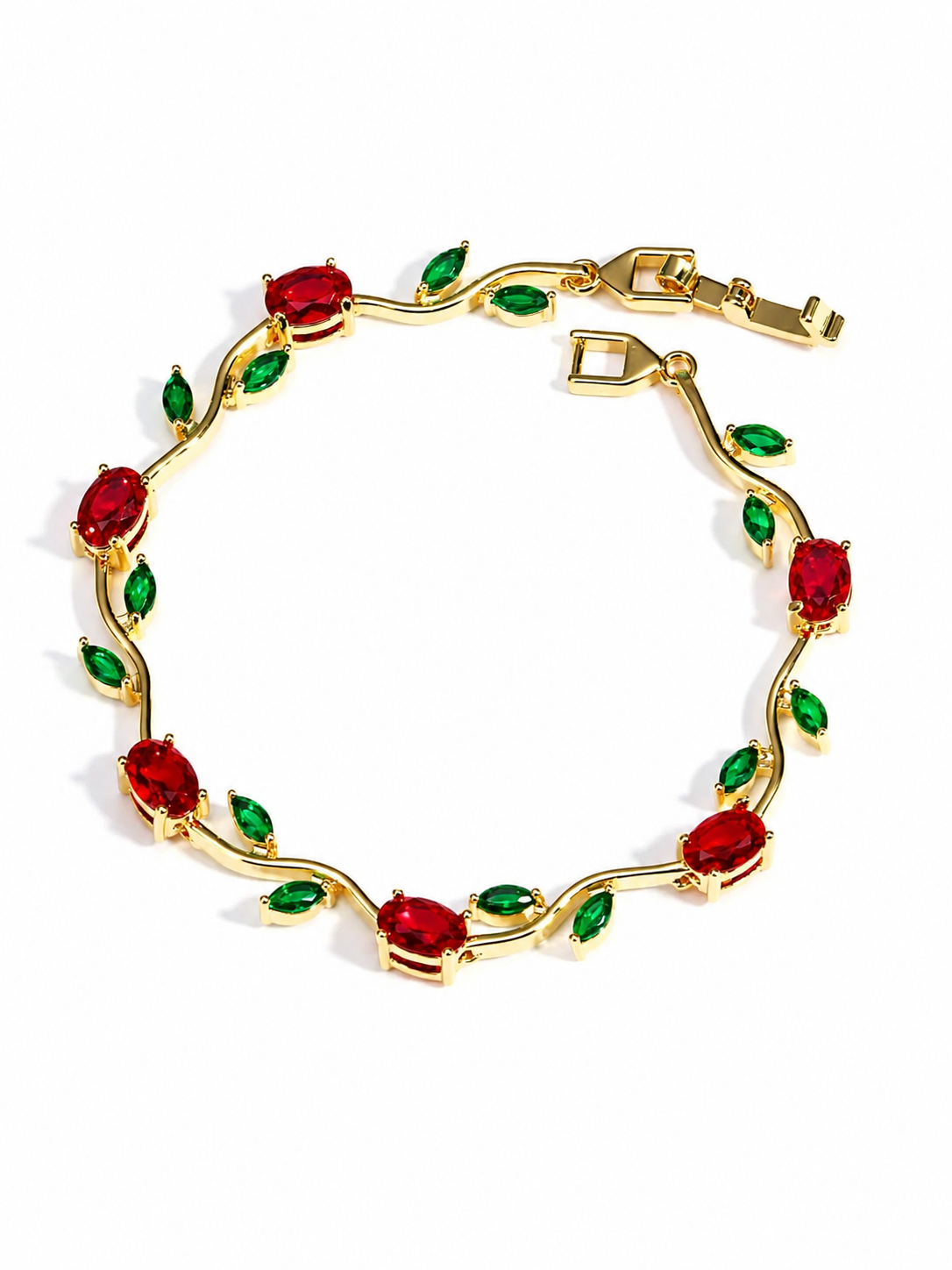 Rivaaya Tulip Red Green Anti-Tarnish Bracelet