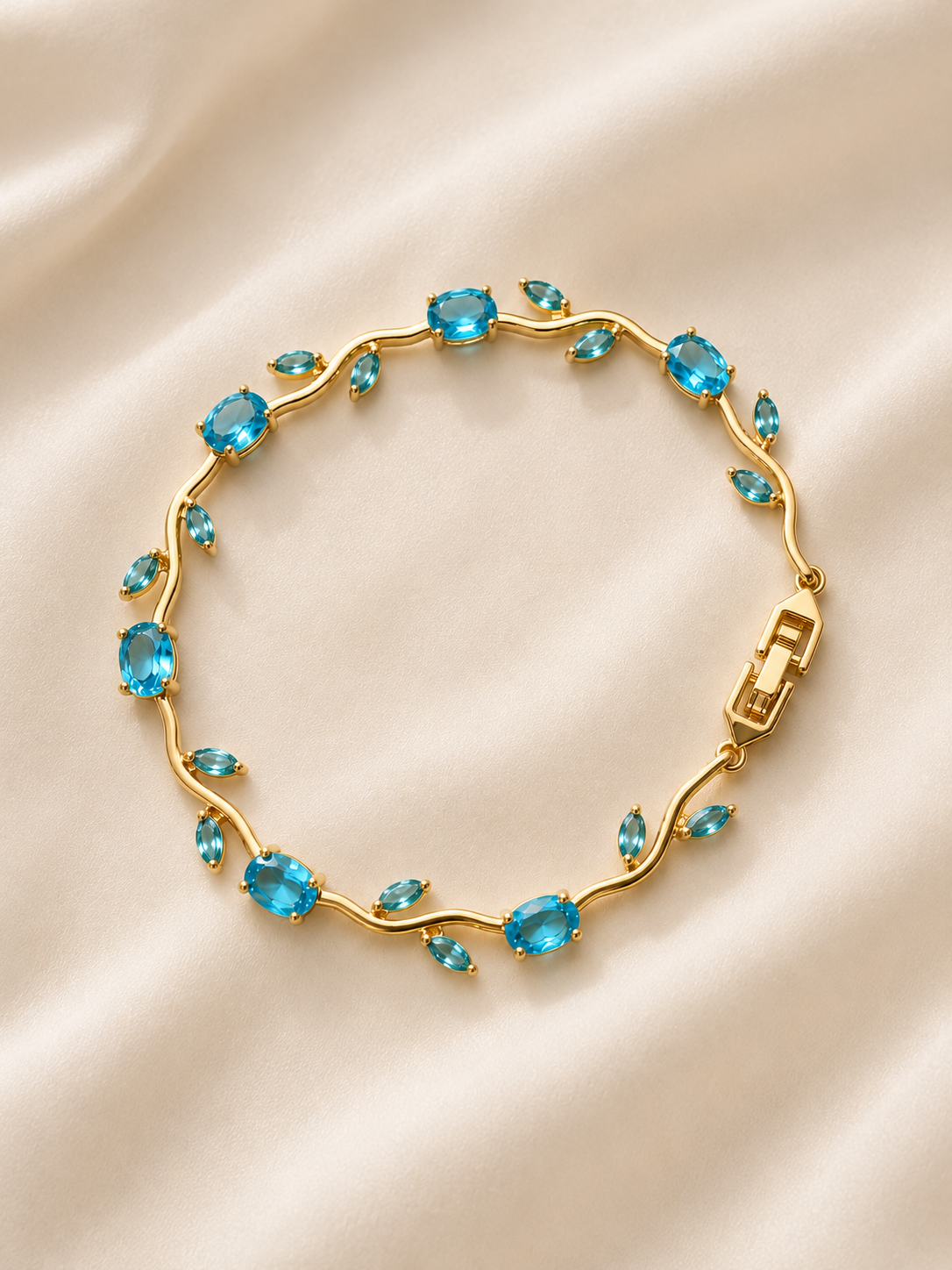 Rivaaya Sky Blue Tulip Anti-Tarnish Bracelet