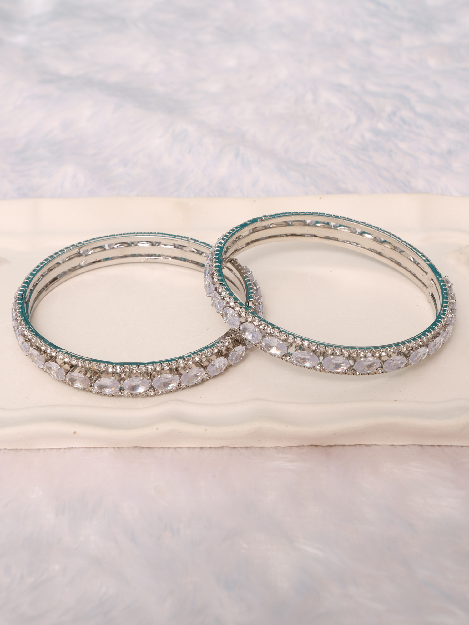 Eternal Radiance Silver AD Bangles
