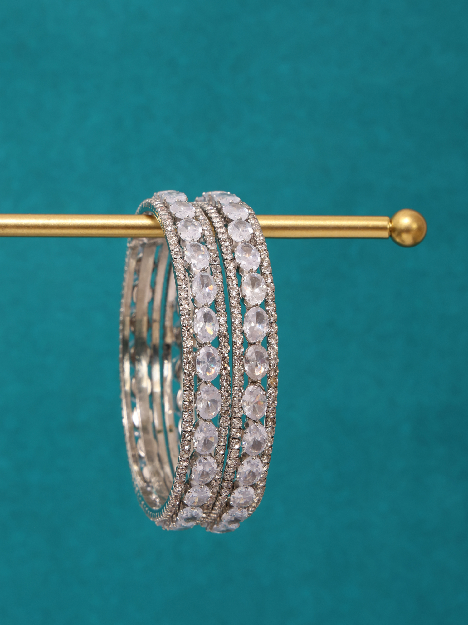 Eternal Radiance Silver AD Bangles