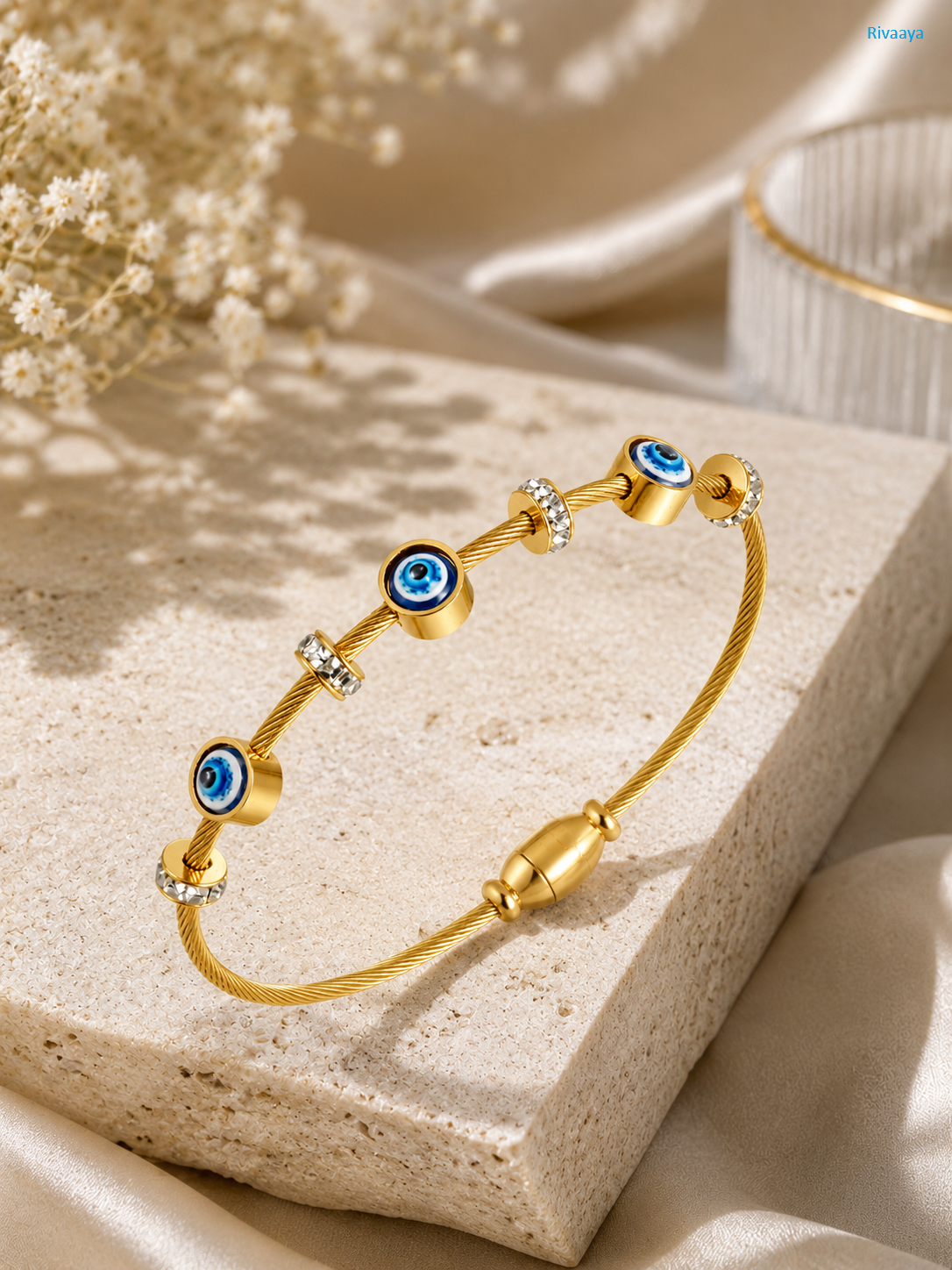 Rivaaya Nazar Shield Anti-Tarnish Evil Eye Bracelet