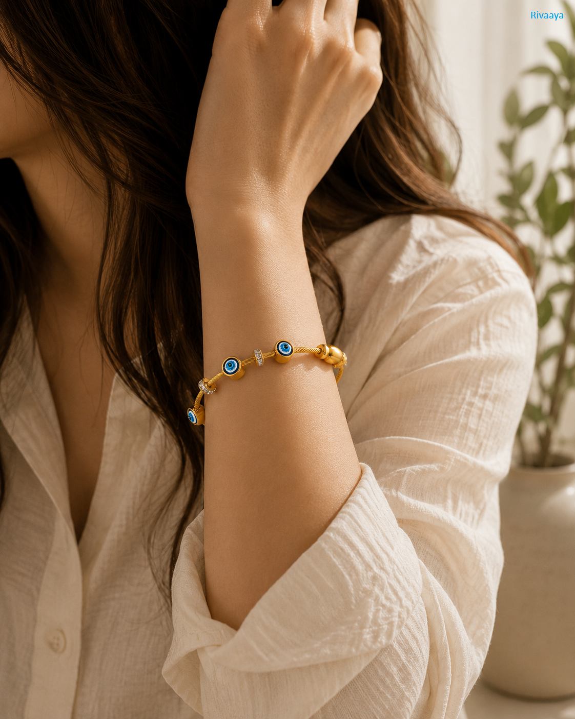 Rivaaya Nazar Shield Anti-Tarnish Evil Eye Bracelet