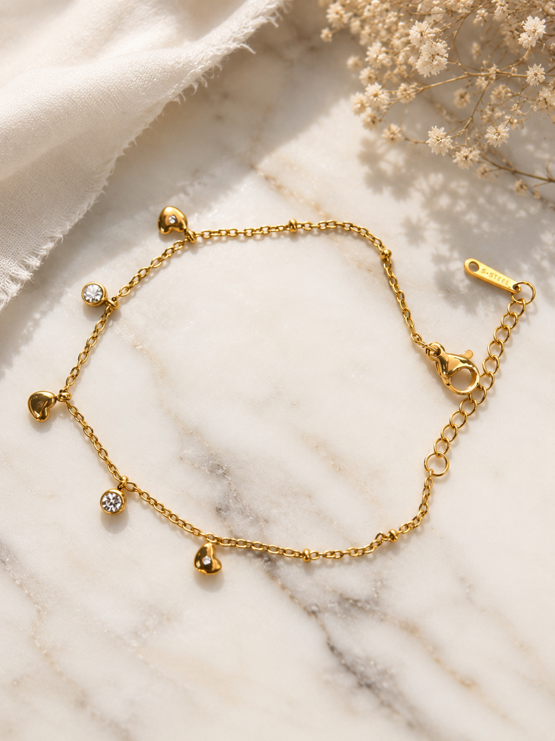 Rivaaya Sweetheart Sparkle Anti-Tarnish Bracelet