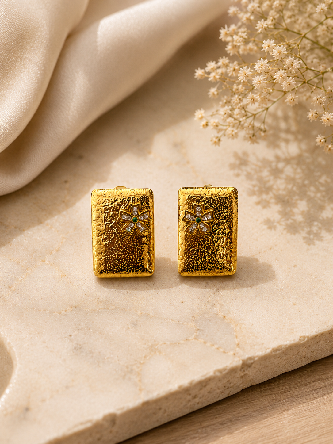 Rivaaya Regal Bloom Anti-Tarnish Stud Earrings