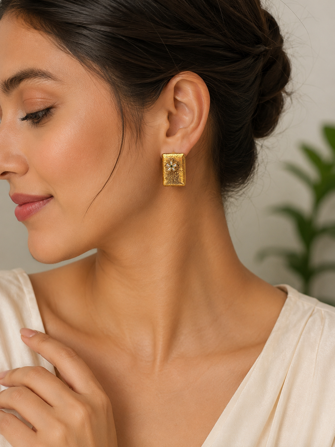 Rivaaya Regal Bloom Anti-Tarnish Stud Earrings