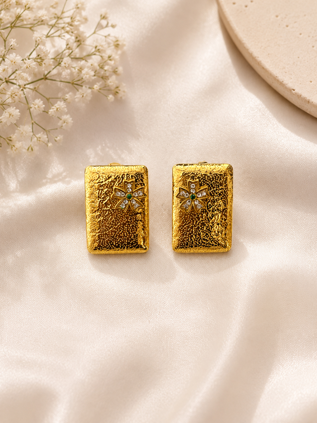 Rivaaya Regal Bloom Anti-Tarnish Stud Earrings