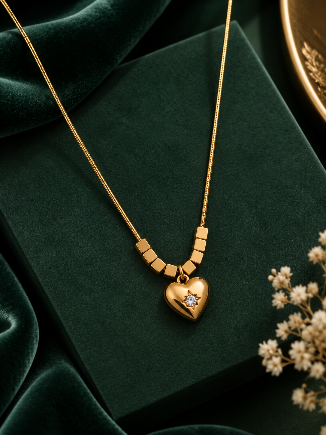 Golden Heart Anti-Tarnish Necklace
