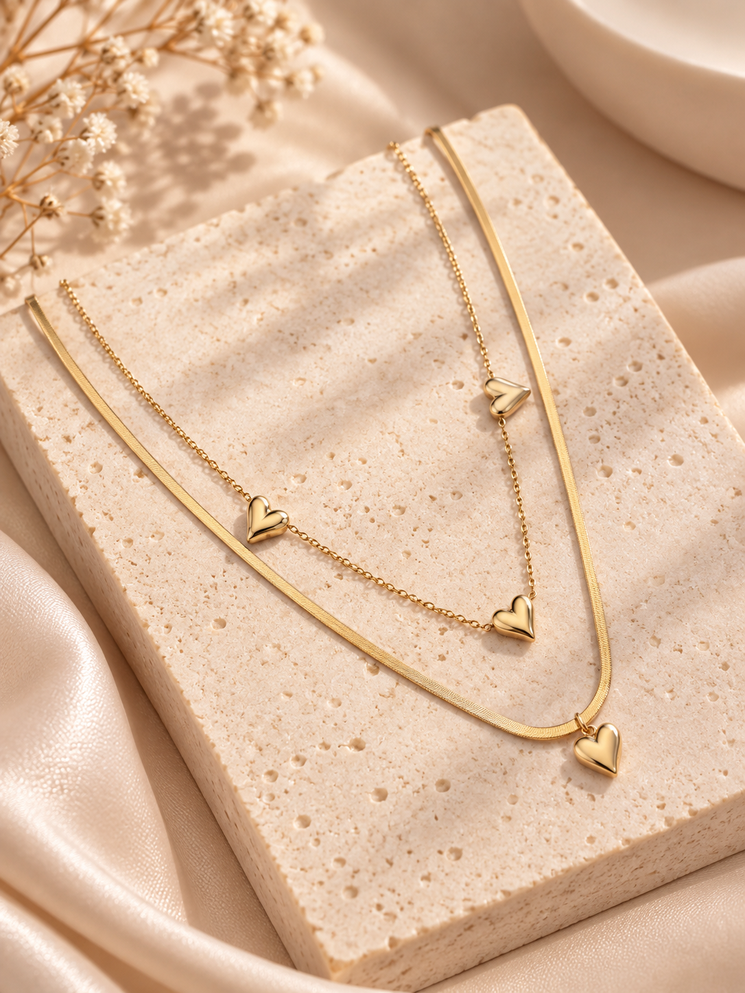 Love Layers Anti-Tarnish Heart Necklace