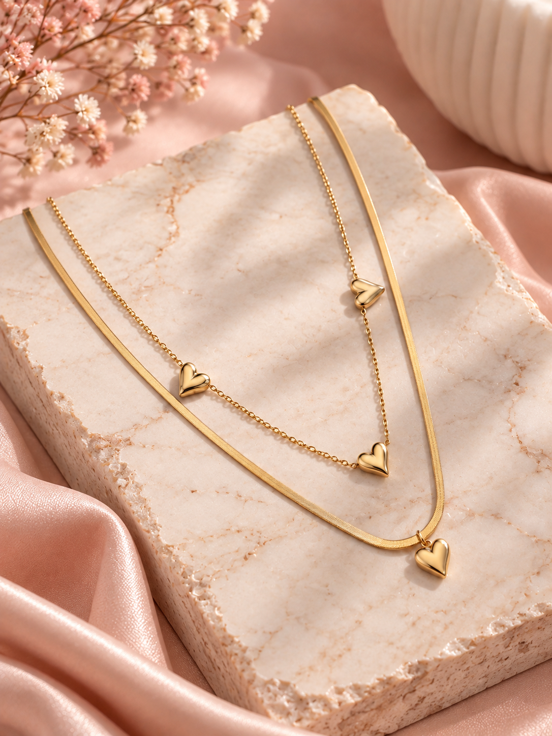 Love Layers Anti-Tarnish Heart Necklace