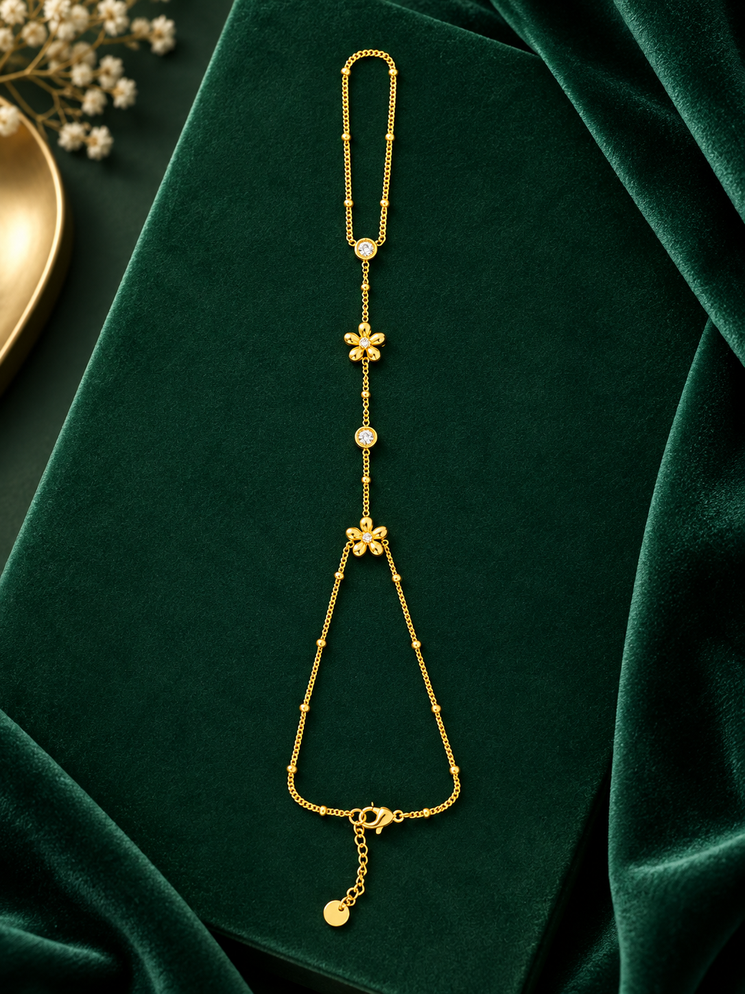 Flora Glow Anti-Tarnish Gold Hand Chain