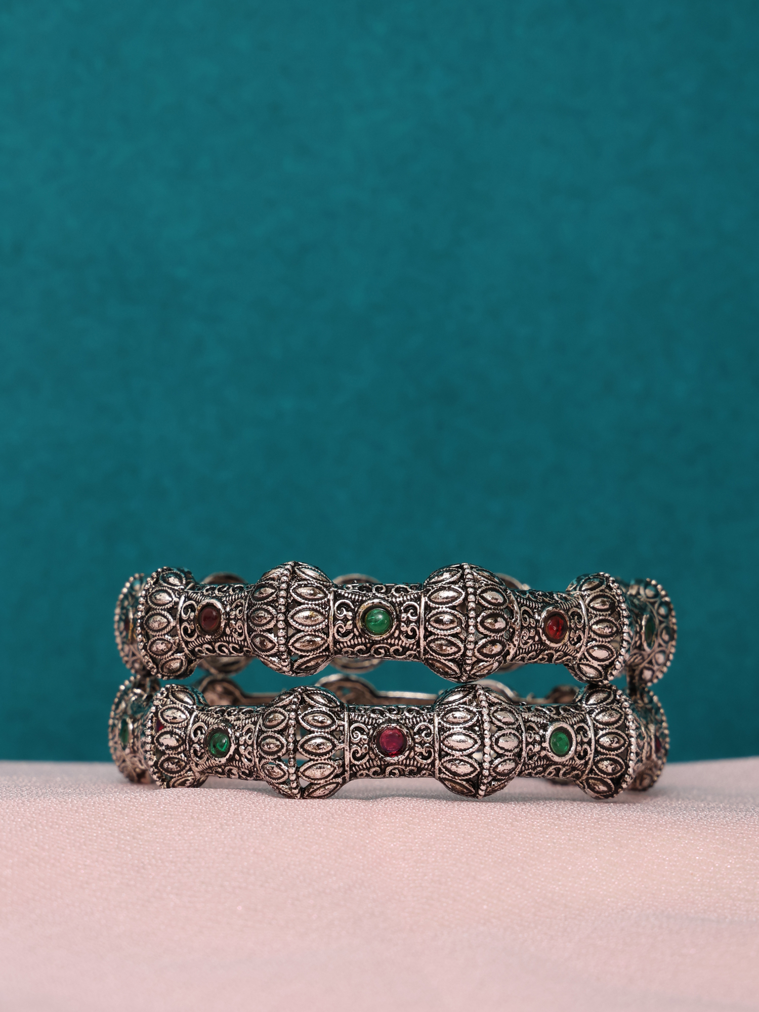 Regal Heritage Oxidized Silver Bangles