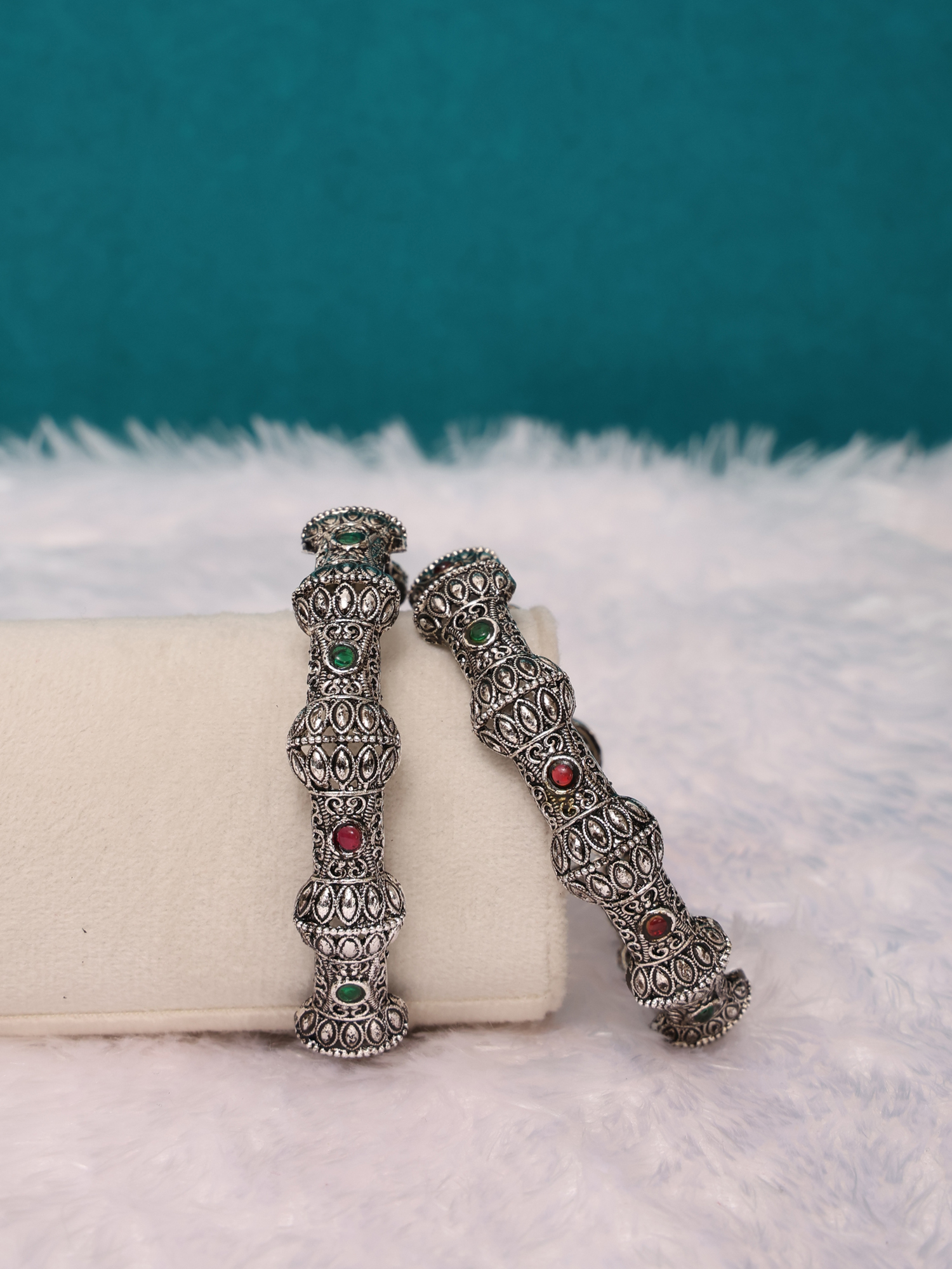 Regal Heritage Oxidized Silver Bangles