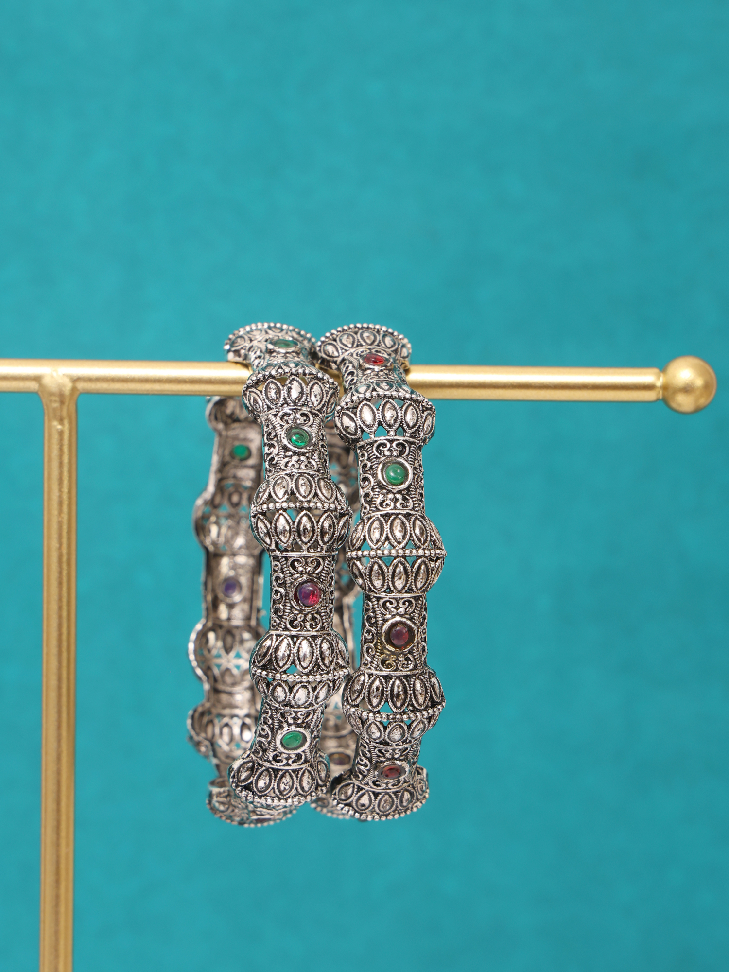 Regal Heritage Oxidized Silver Bangles
