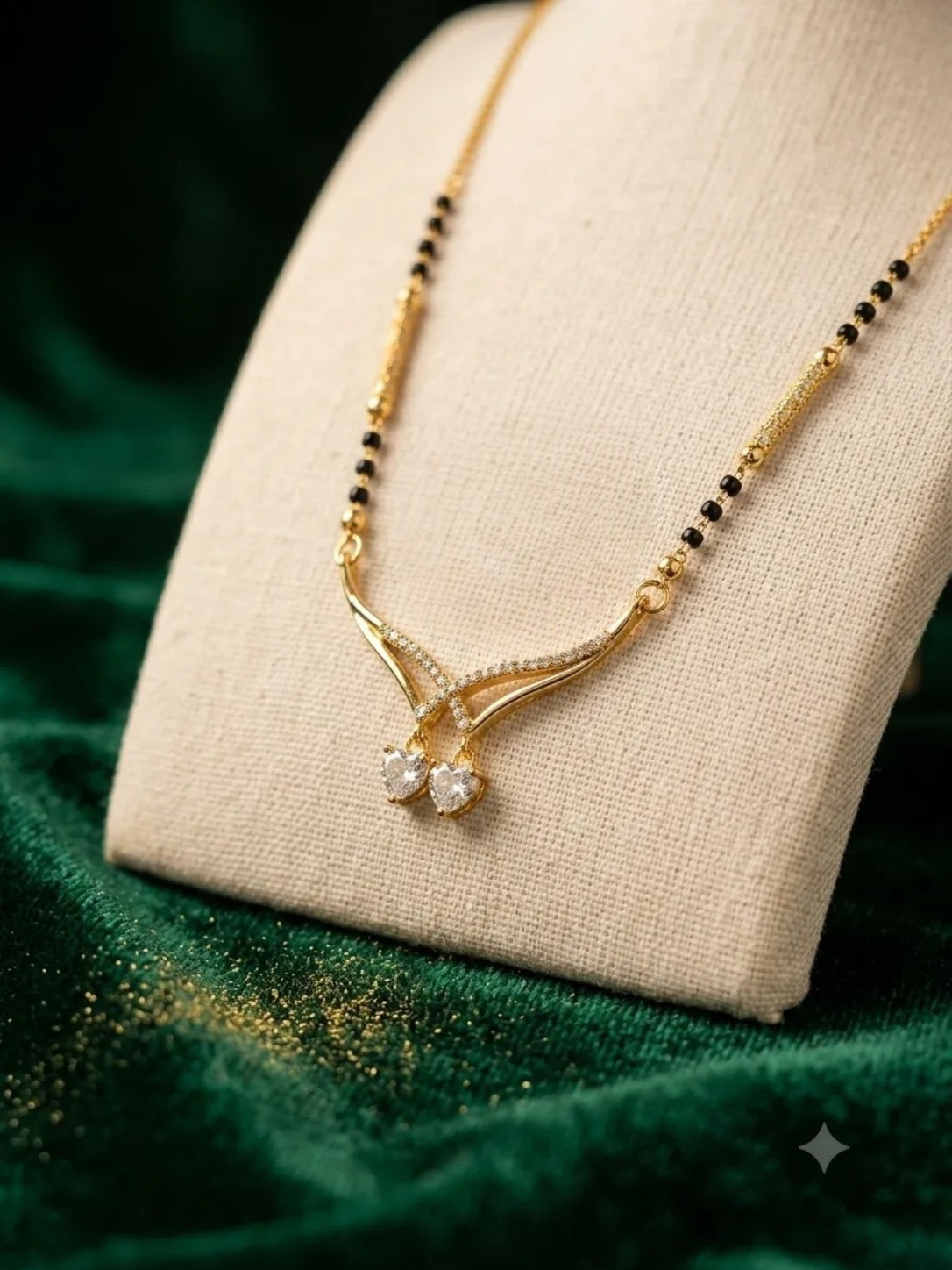 Twin Sparkle Drop Anti-Tarnish Mangalsutra
