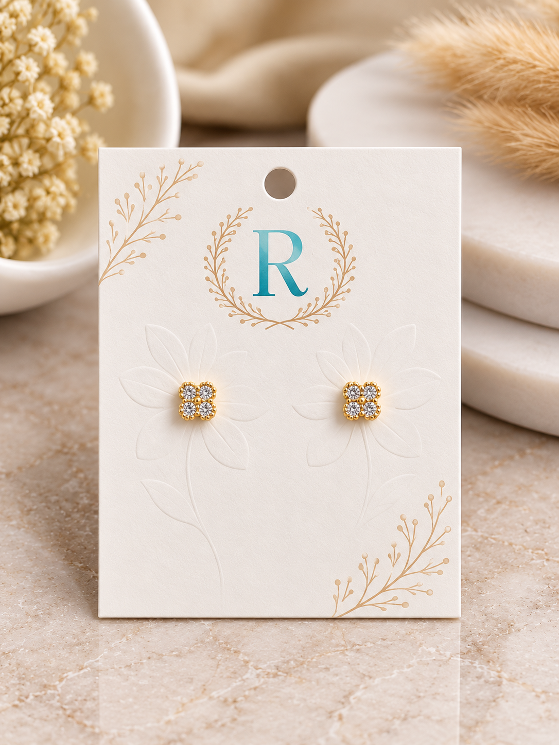 Mini Clover Sparkle Anti-Tarnish Stud Earrings