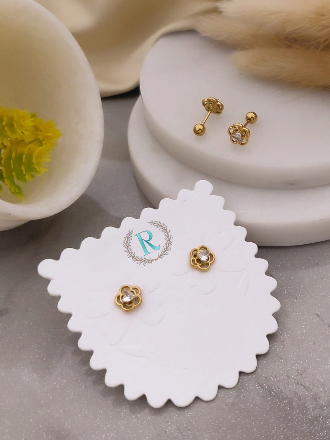 Rosette Glow Anti-Tarnish Crystal Stud Earrings