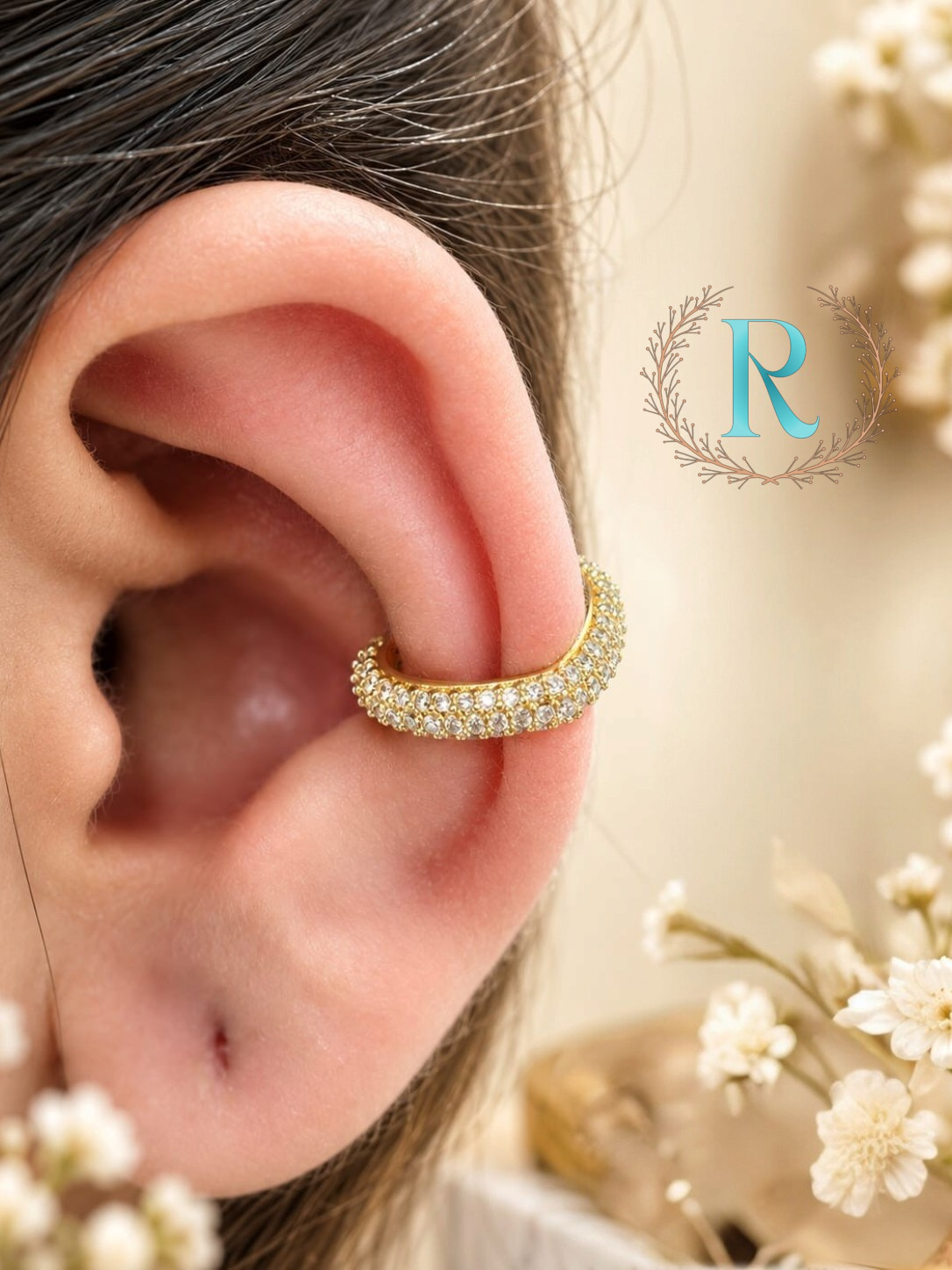 Celeste Pavé Crystal Ear Cuff – Anti-Tarnish