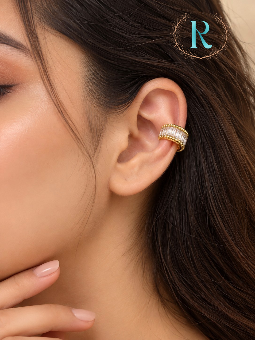 Baguette Crystal Luxe Ear Cuff – Anti-Tarnish