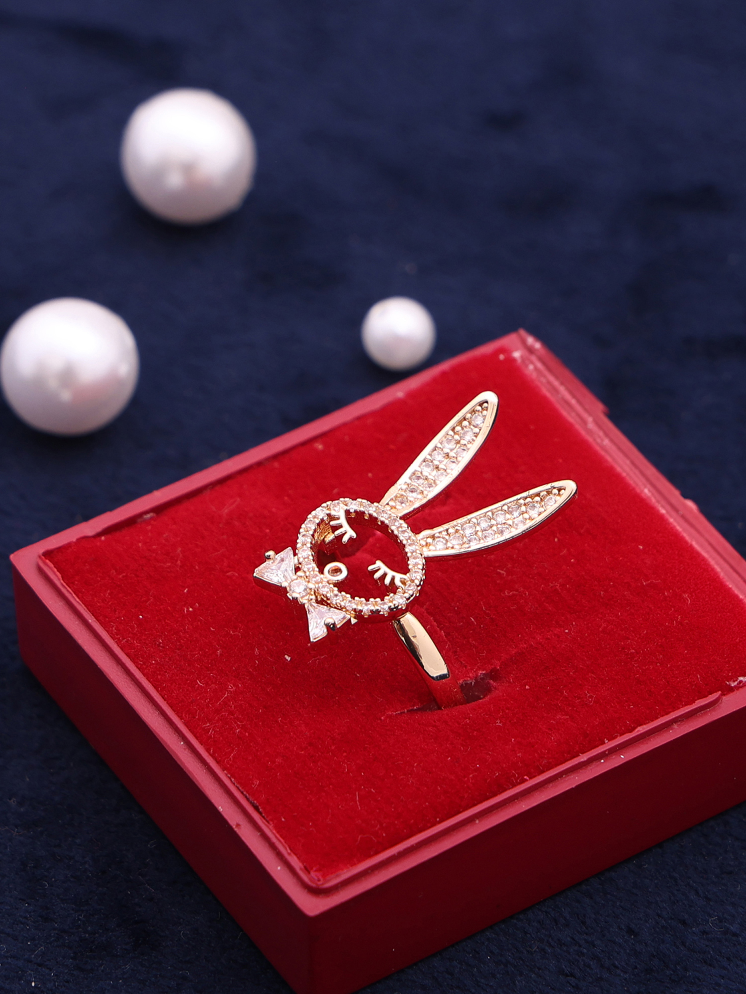 Bunny Bliss Crystal Ring