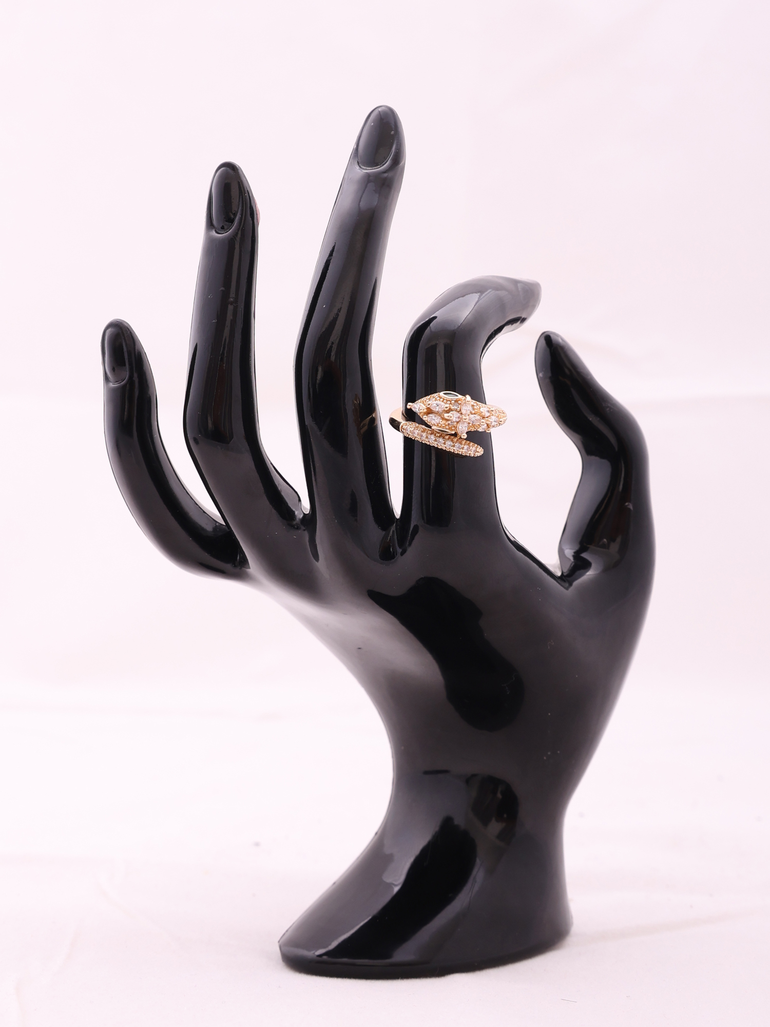 Serpentine Luxe Snake Crystal Ring