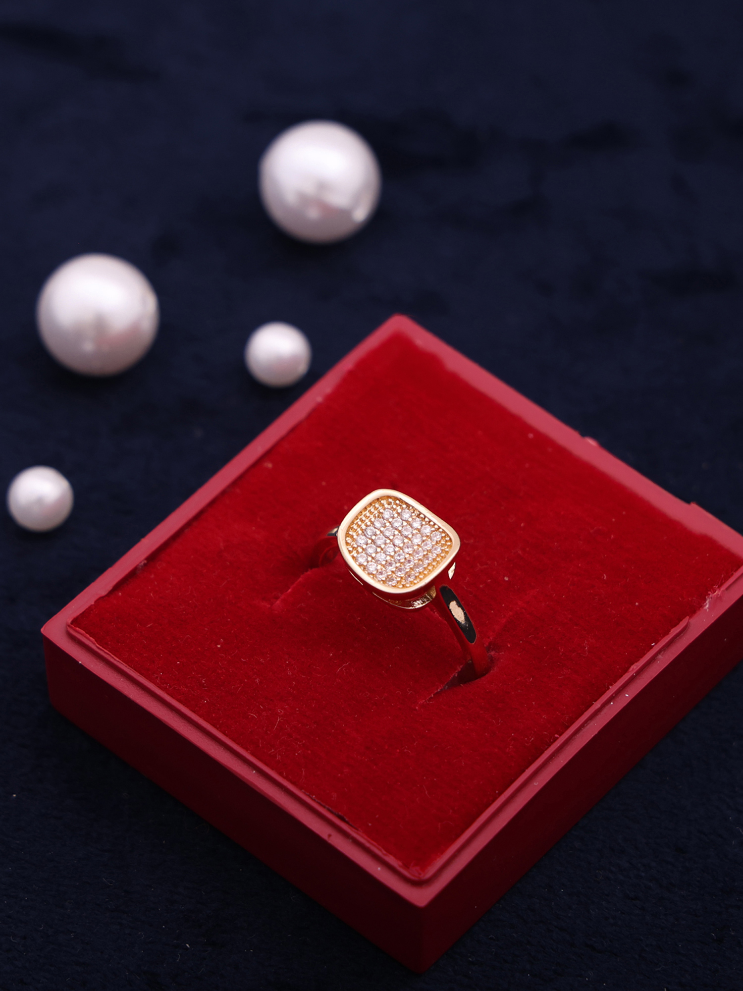 Luxe Square Pavé Ring