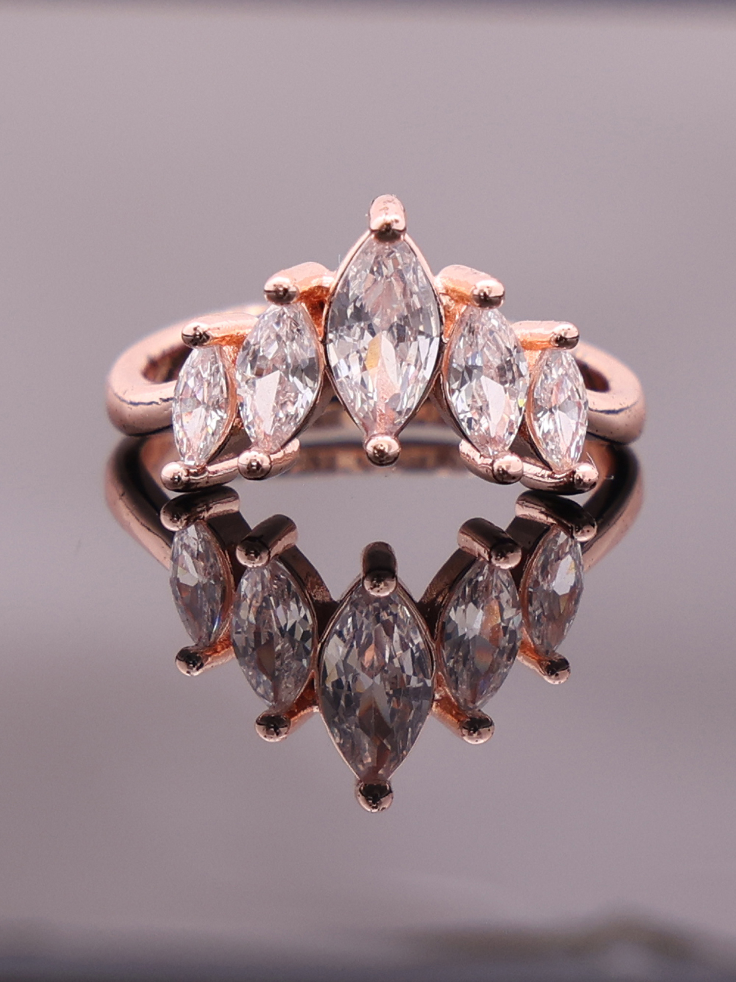 Crystal Crown Marquise Ring
