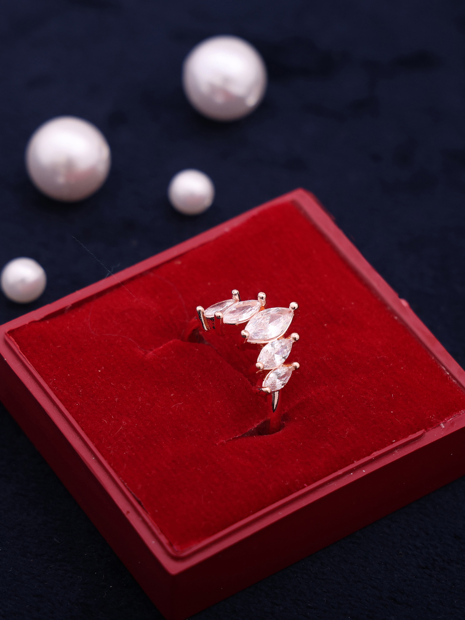 Crystal Crown Marquise Ring