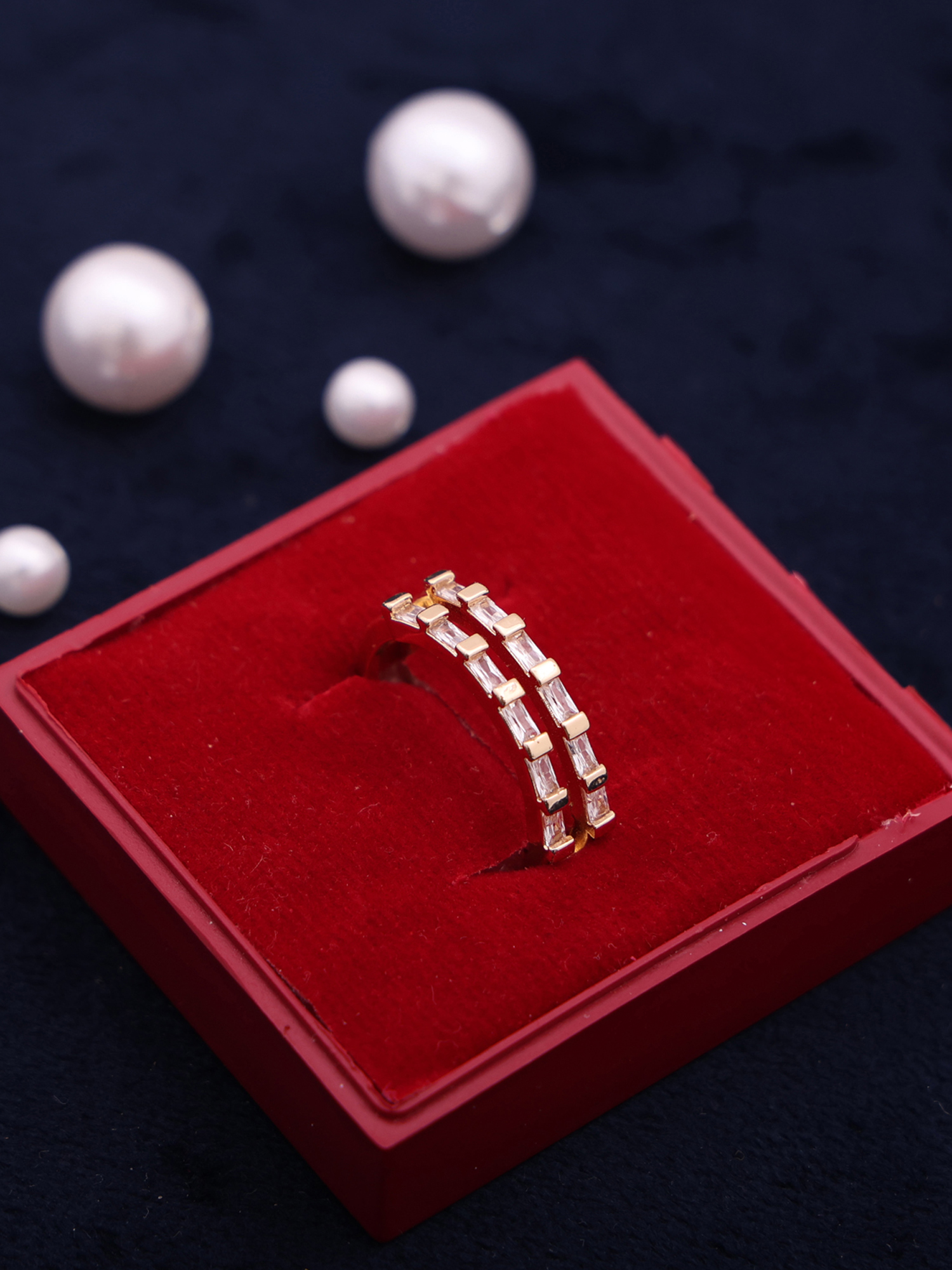 Twin Line Baguette Luxe Ring
