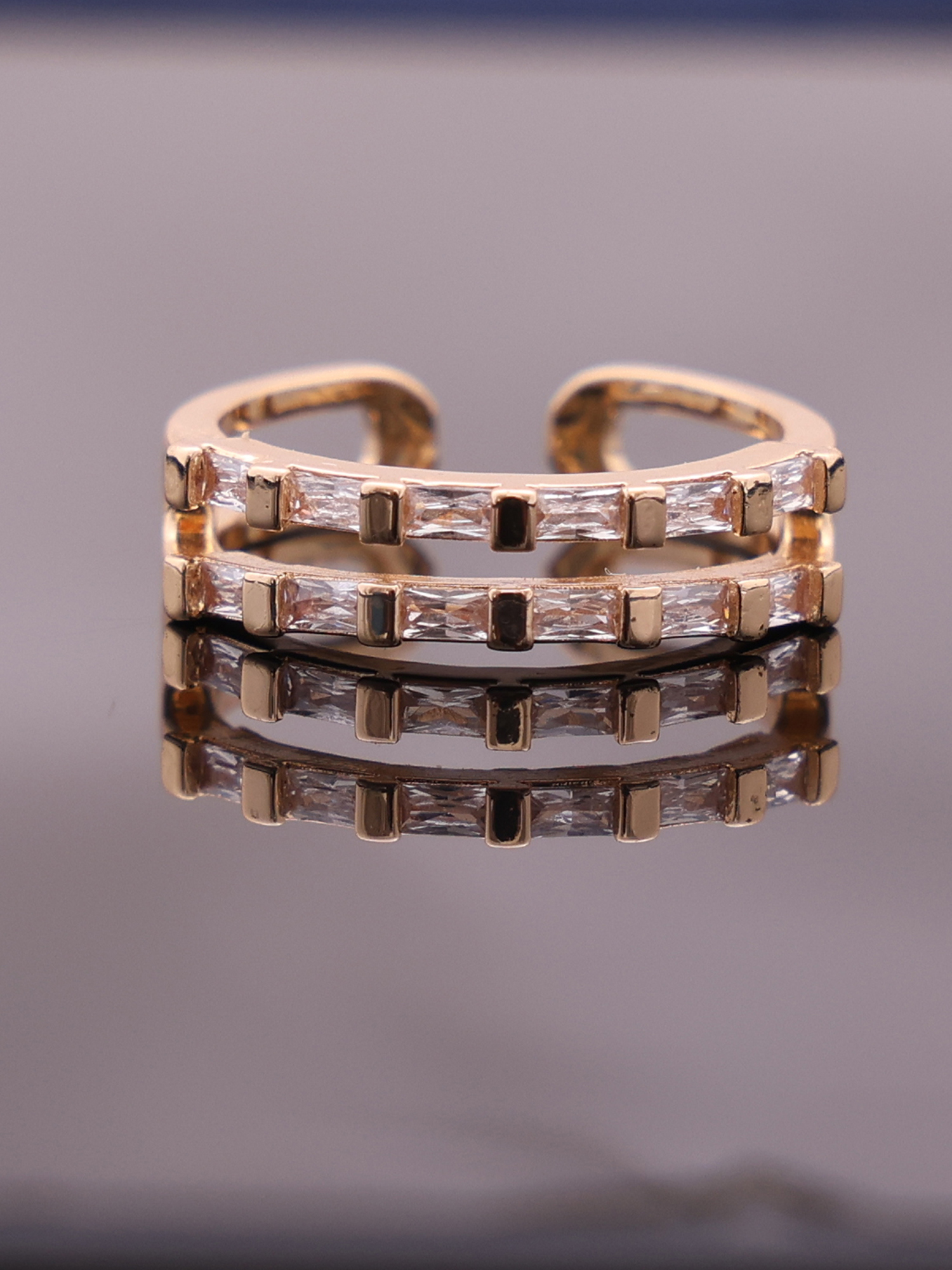 Twin Line Baguette Luxe Ring