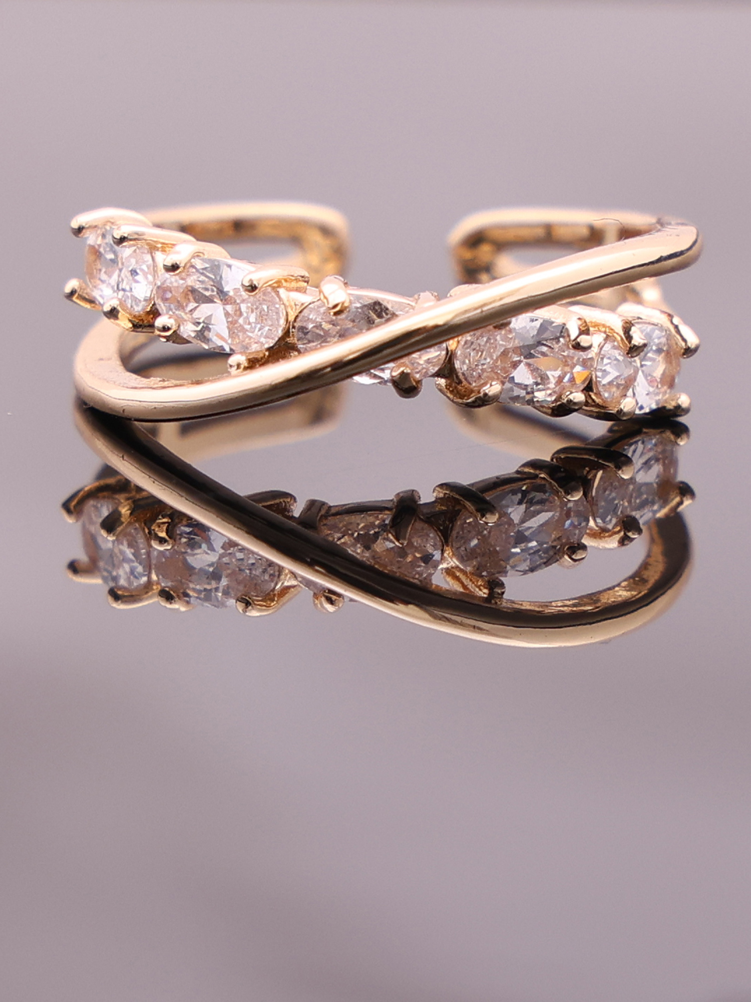 Grace Wave Crystal Ring