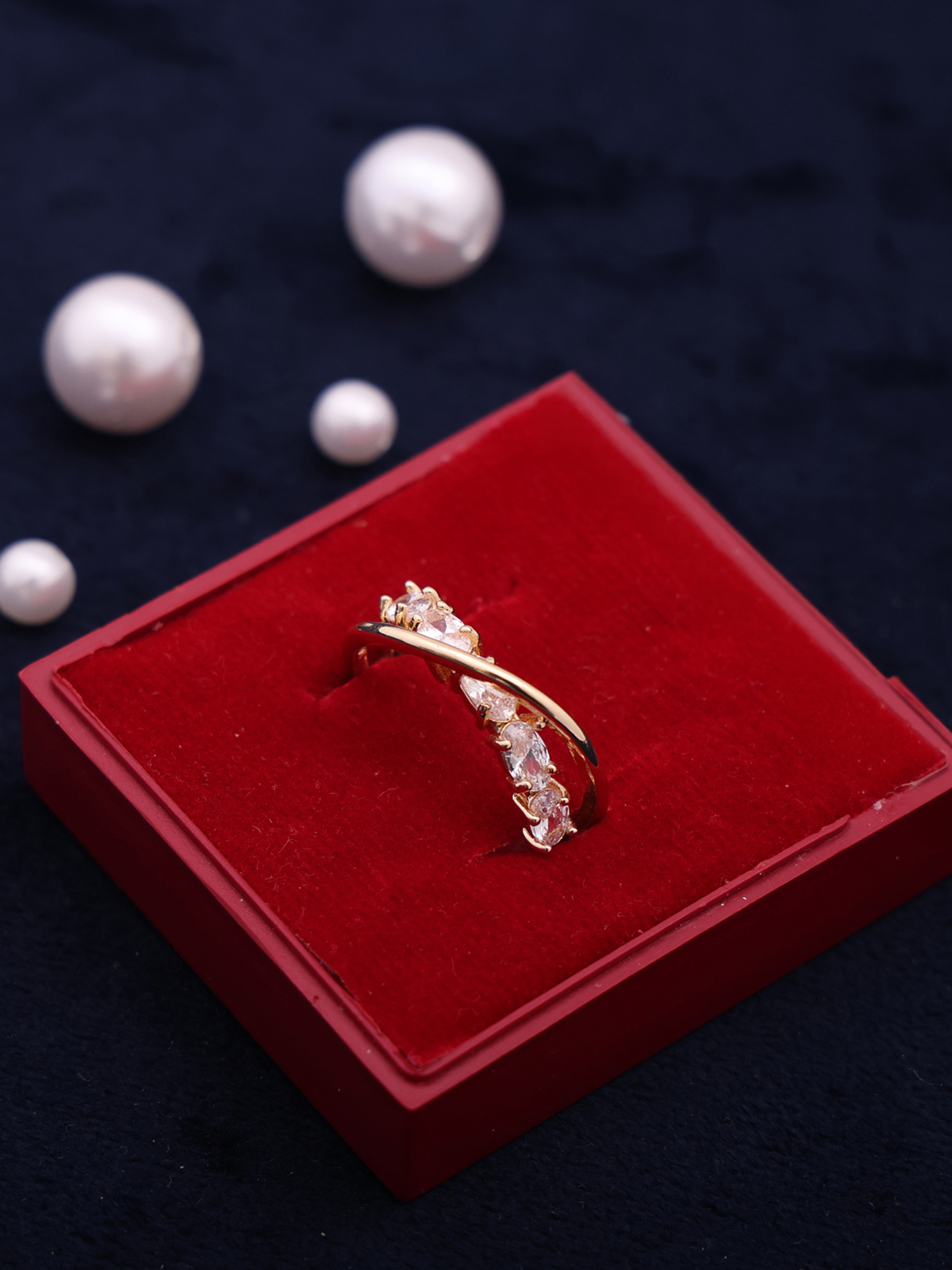 Grace Wave Crystal Ring