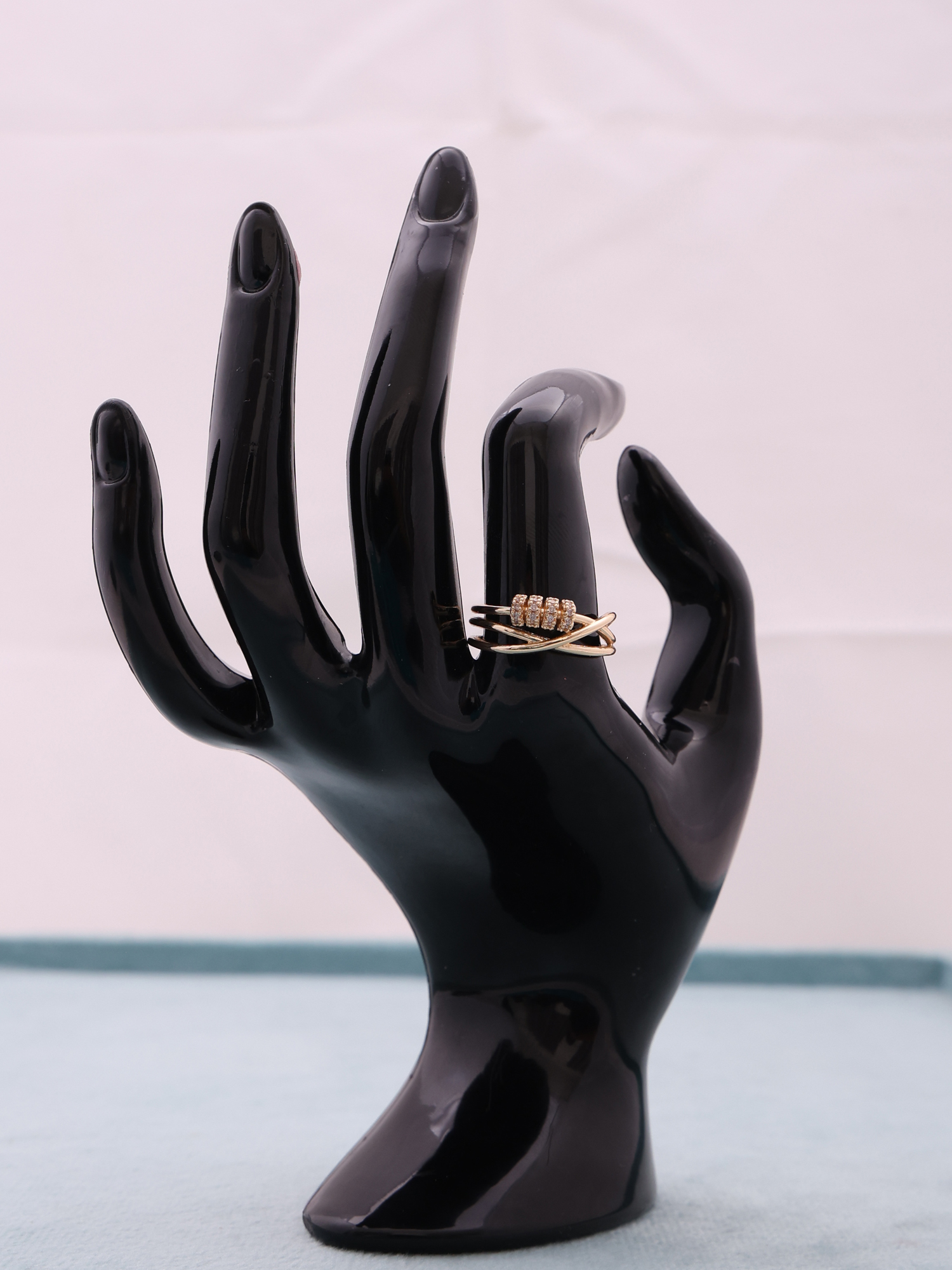 Luxe Bead Crossover Ring