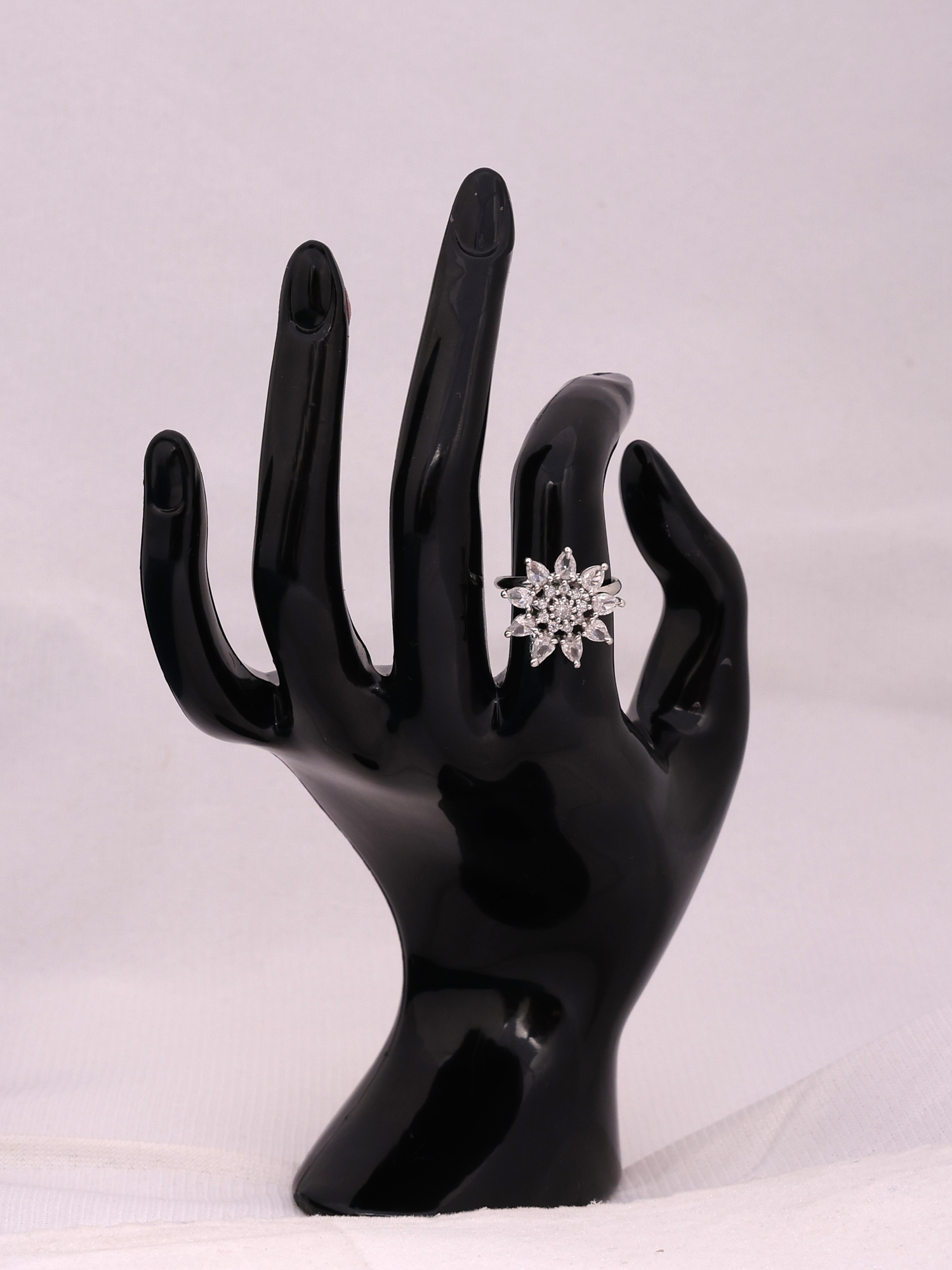 AD Diamond Floral Spark Ring