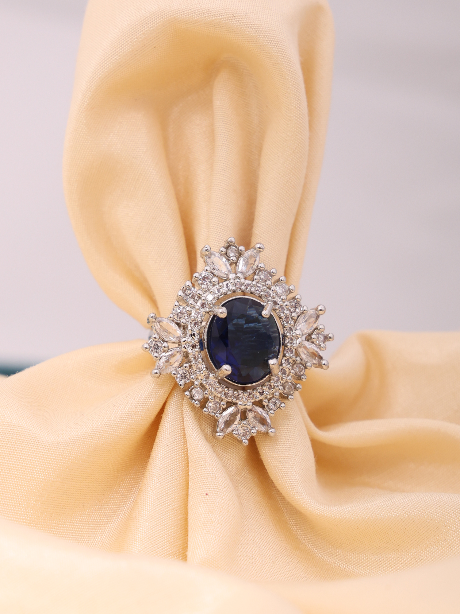 Royal Sapphire AD Diamond Ring