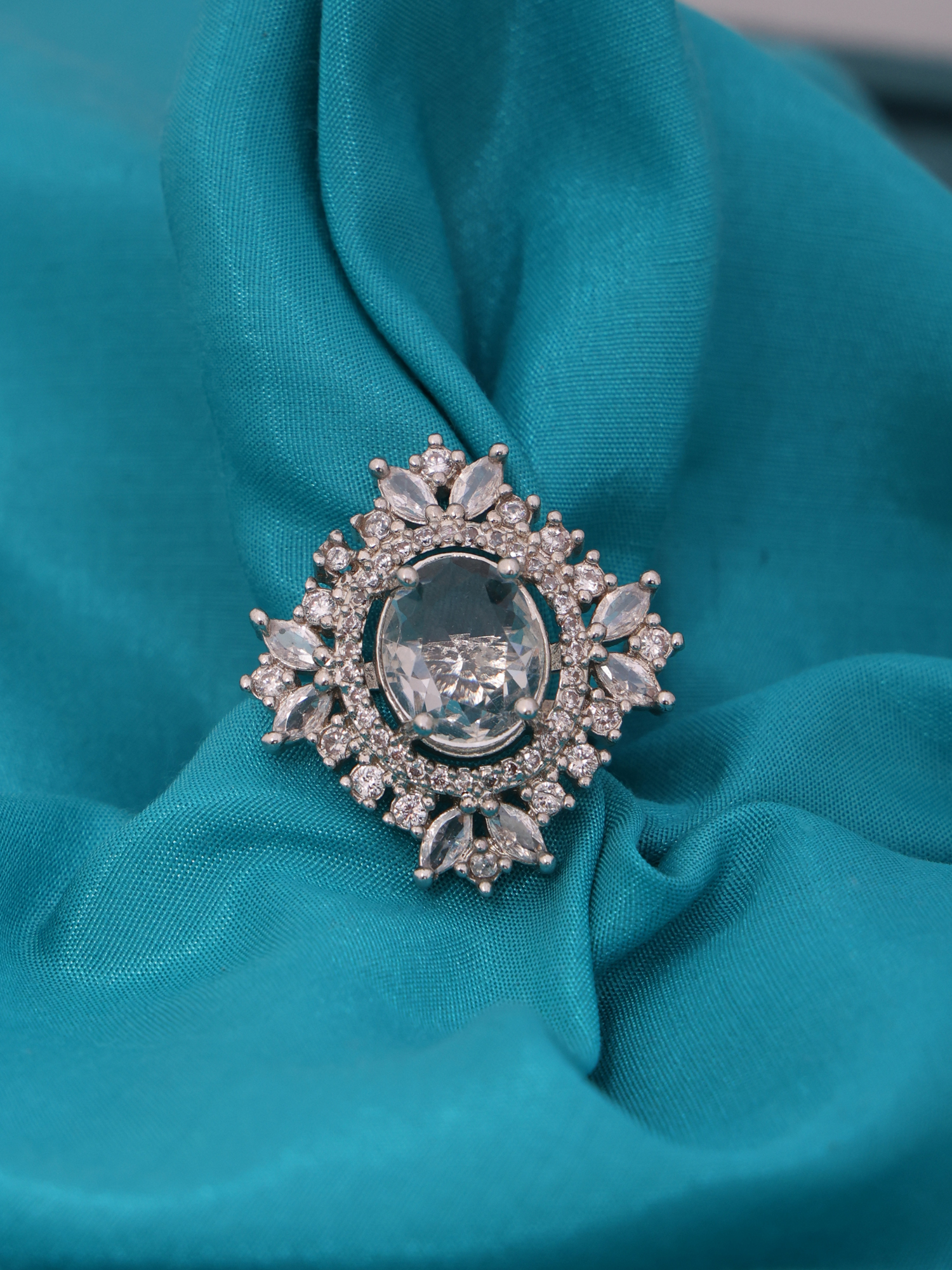 Royal Halo AD Diamond Statement Ring