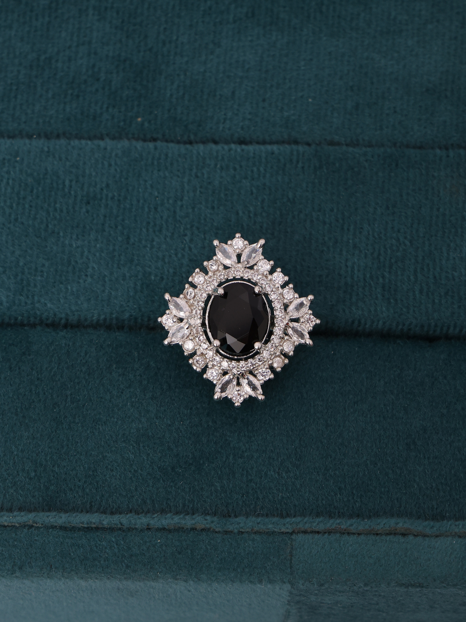 Royal Black Diamond AD Statement Ring