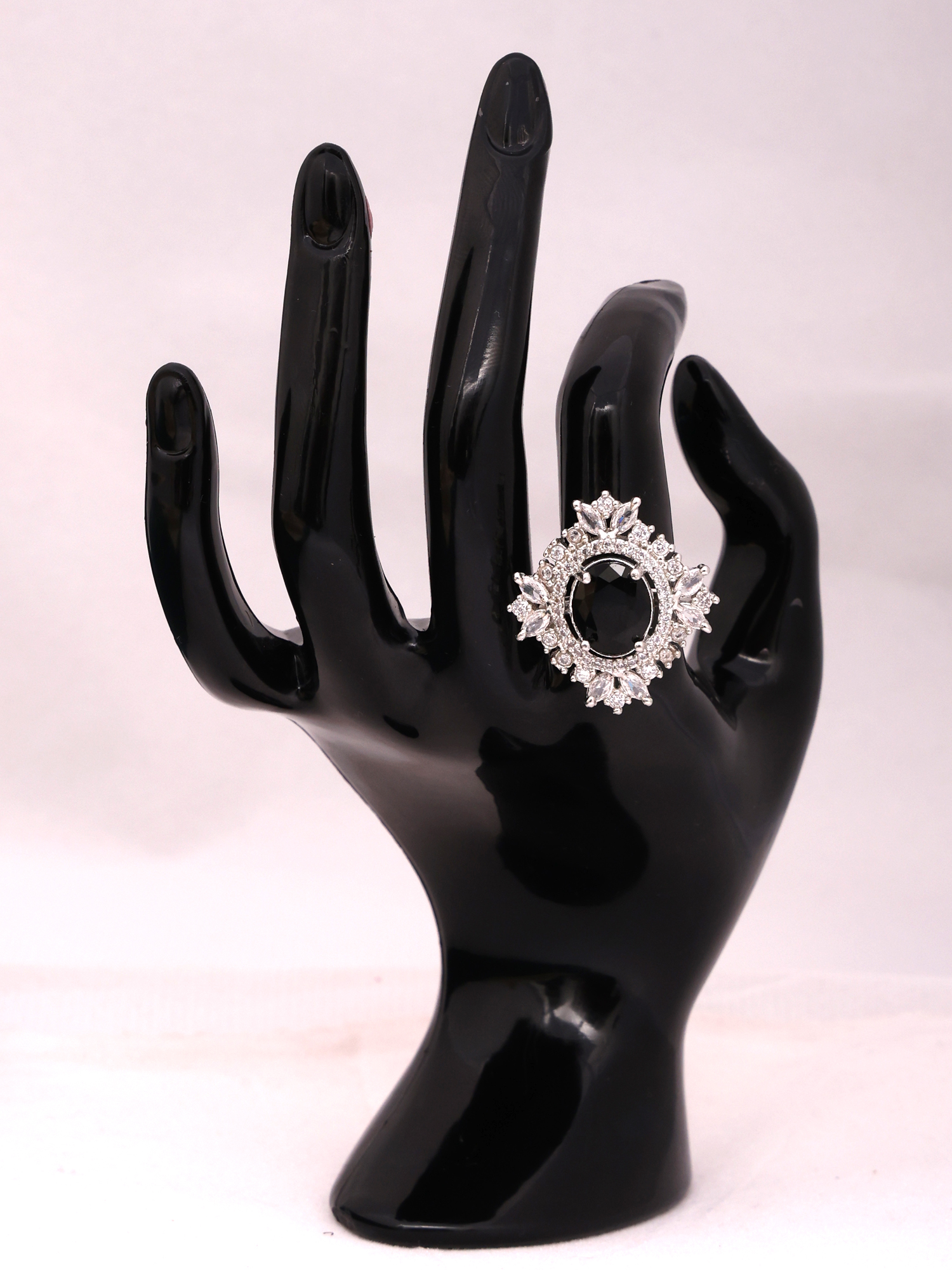 Royal Black Diamond AD Statement Ring