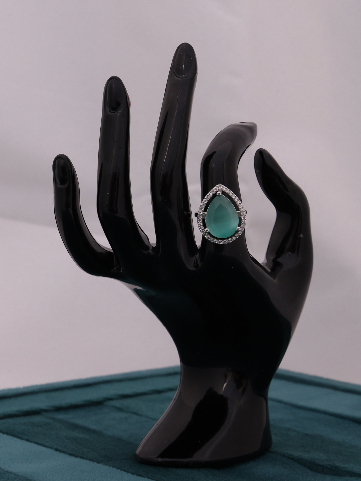 Mint Teardrop AD Diamond Ring