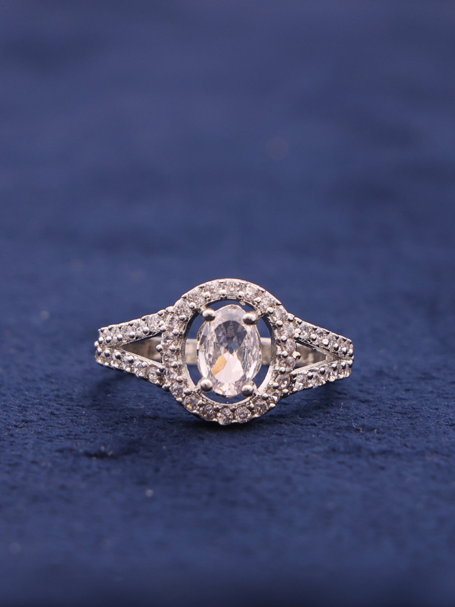 Elegance Oval AD Diamond Ring – 9 Color Variants