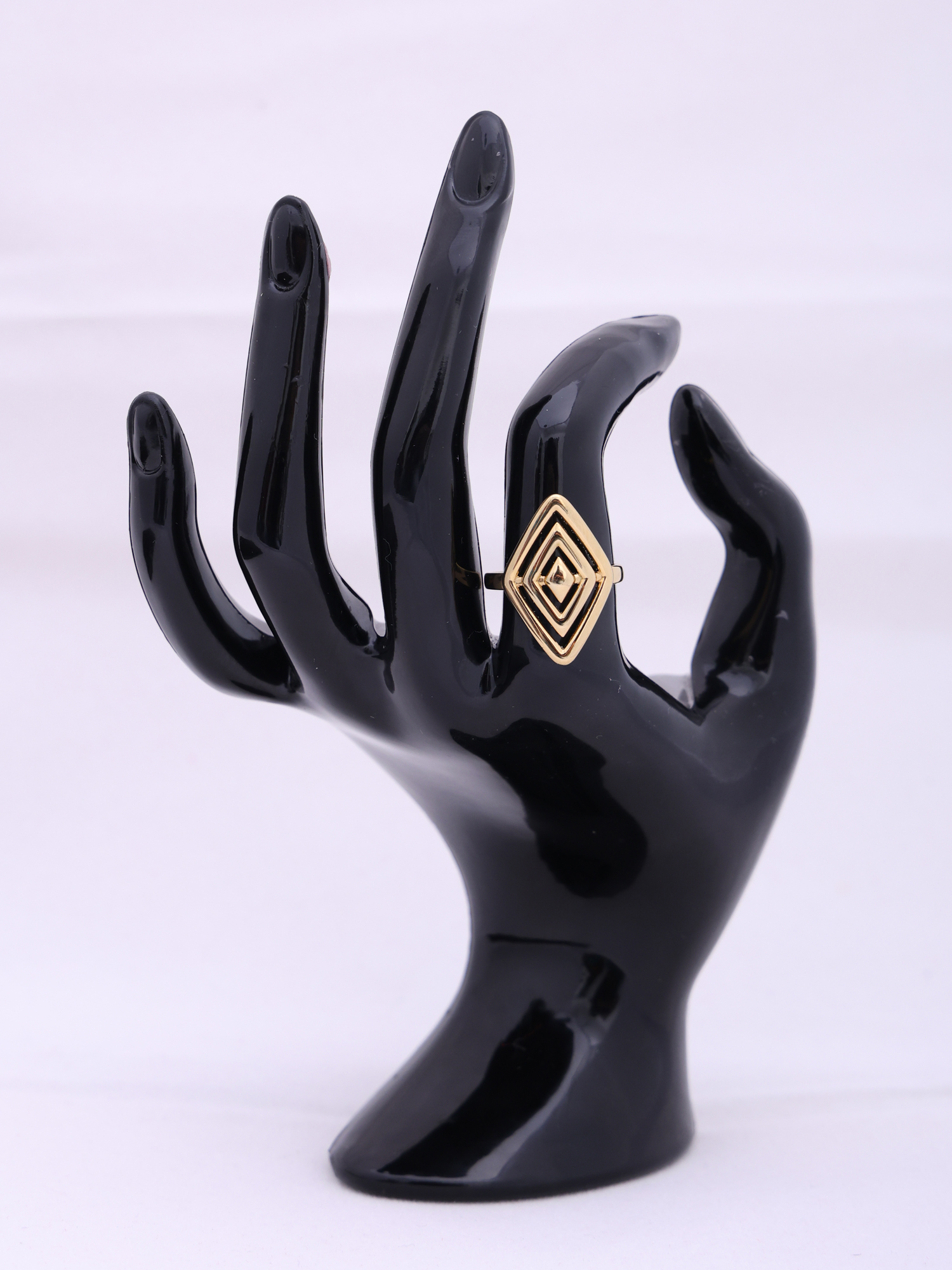 Geometric Gold Anti-Tarnish Ring